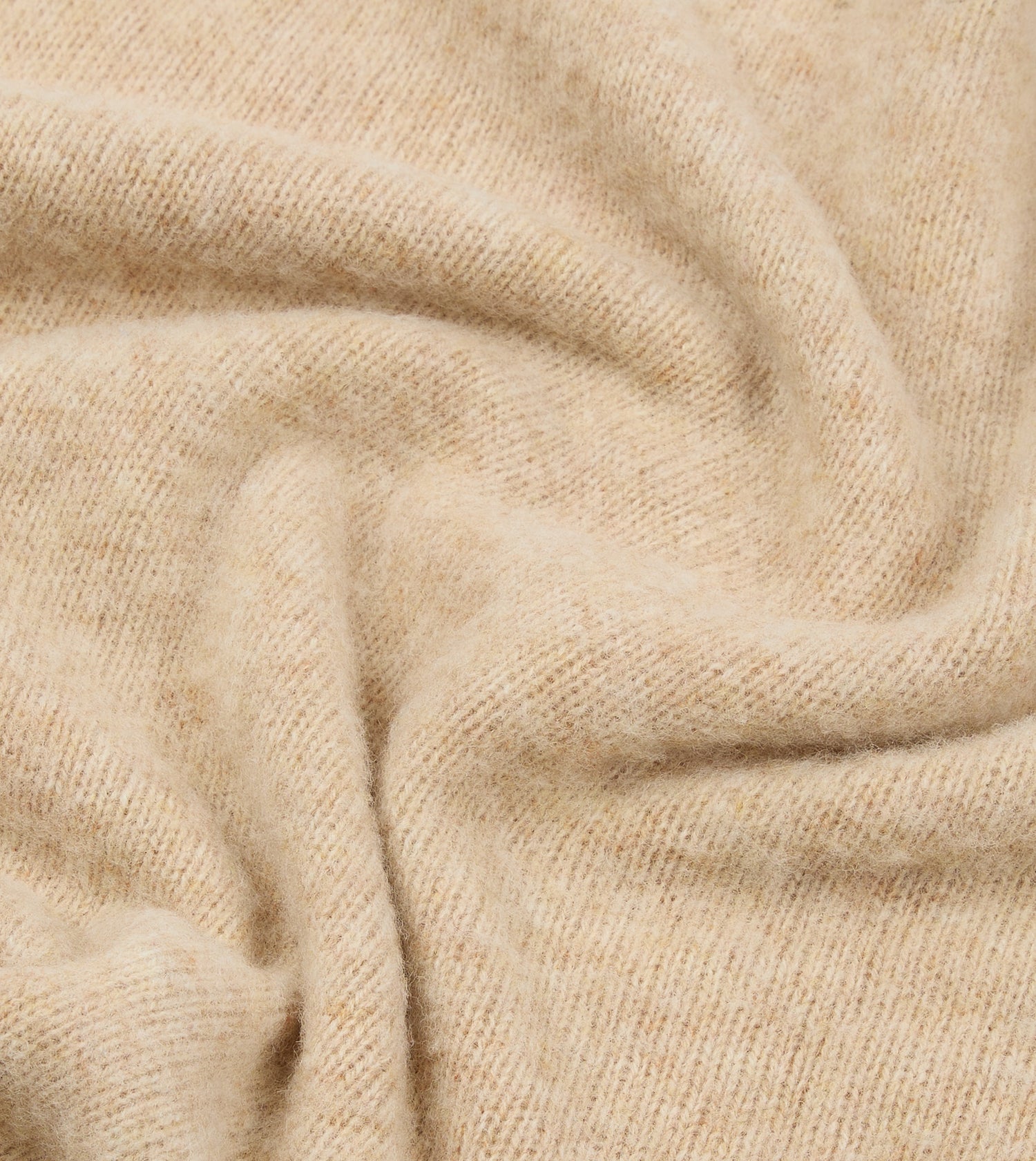 Ecru Brushed Shetland Mock Neck Jumper