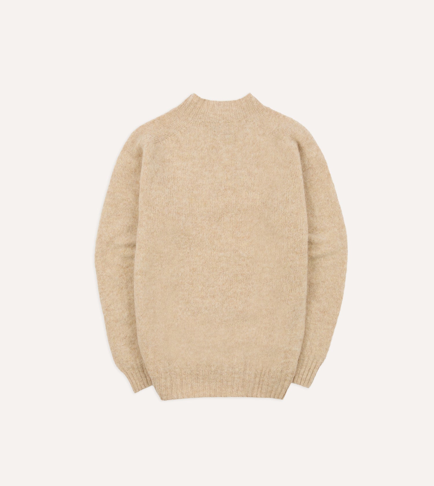 Ecru Brushed Shetland Mock Neck Jumper