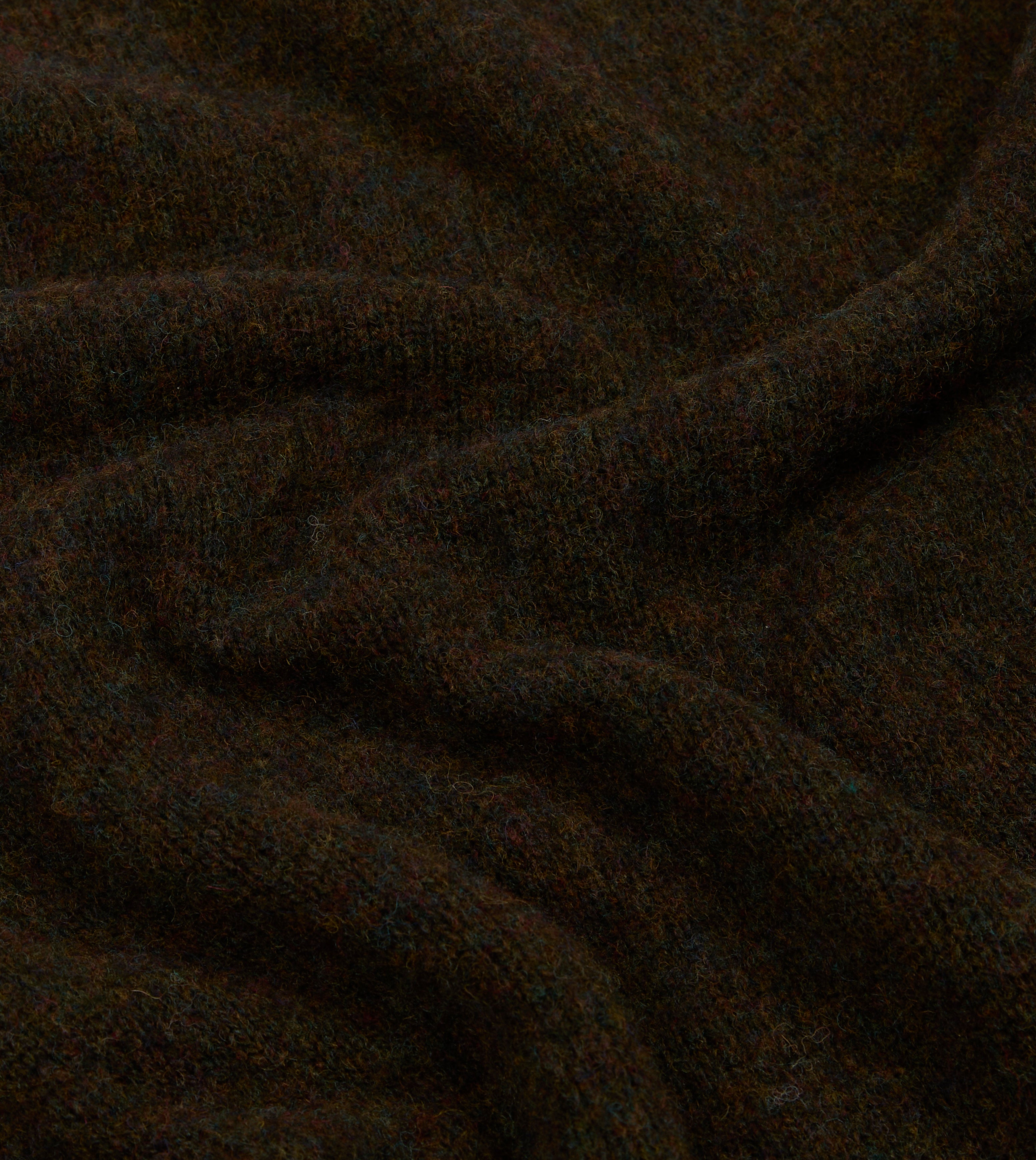 Brown Brushed Shetland Mock Neck Jumper
