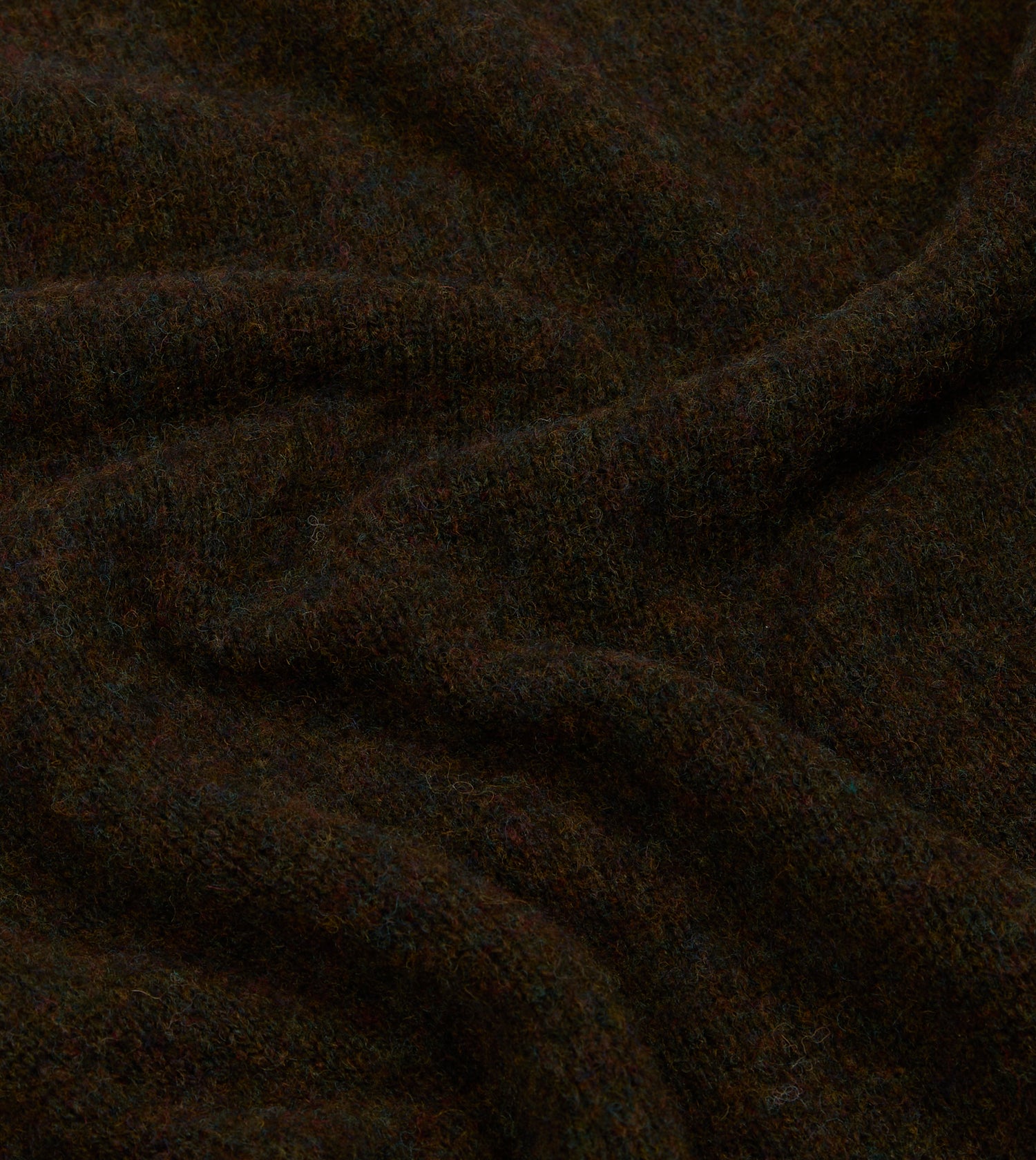 Brown Brushed Shetland Mock Neck Jumper