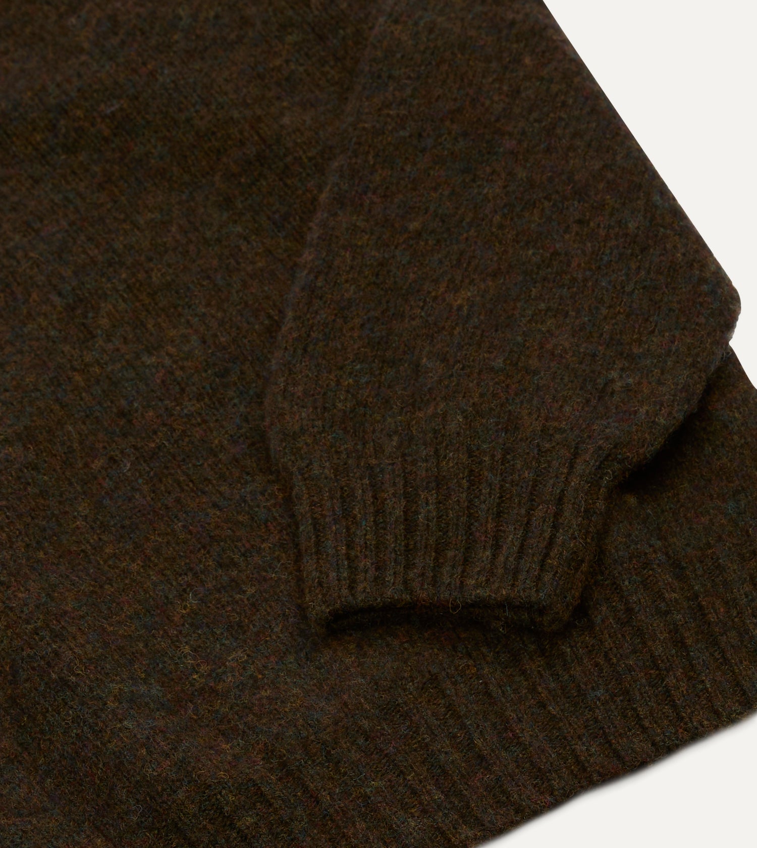 Brown Brushed Shetland Mock Neck Jumper