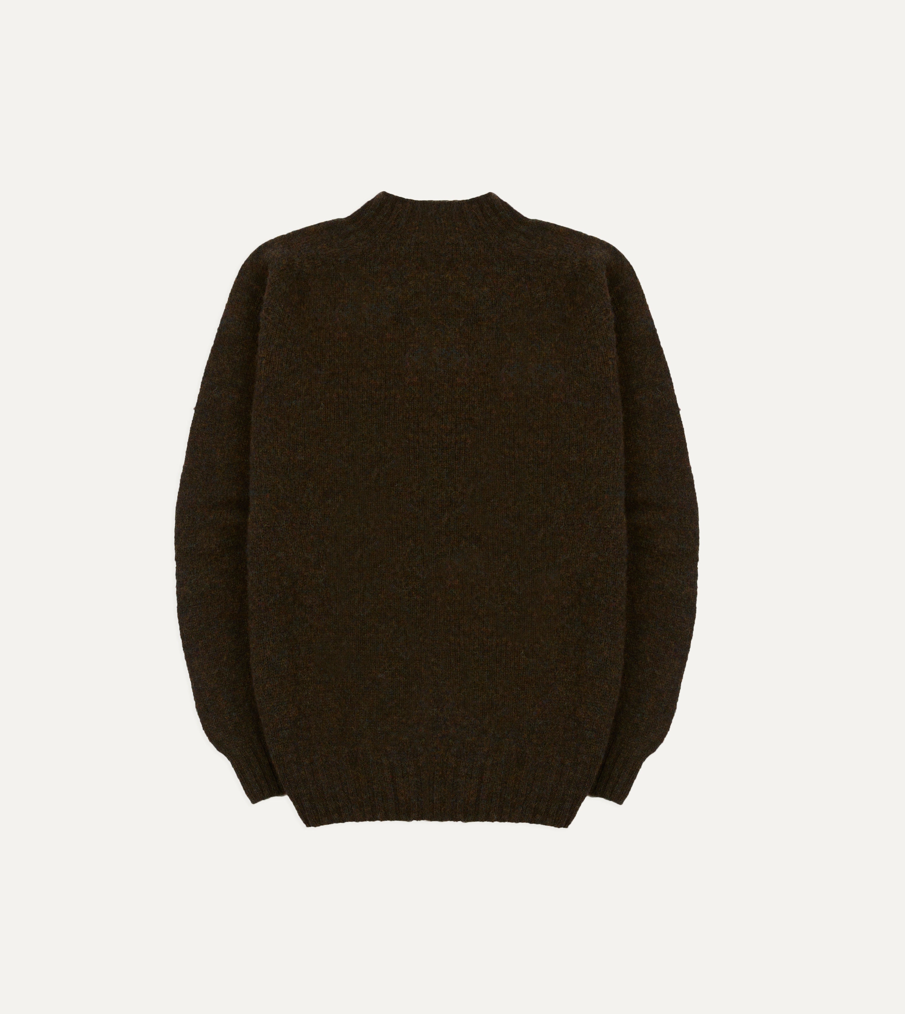Brown Brushed Shetland Mock Neck Jumper
