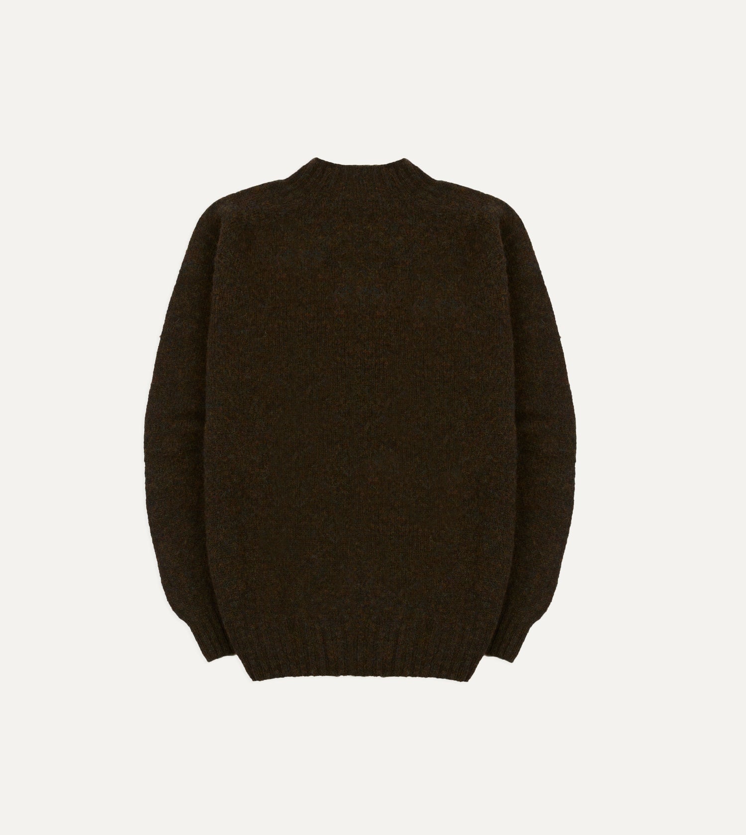 Brown Brushed Shetland Mock Neck Jumper