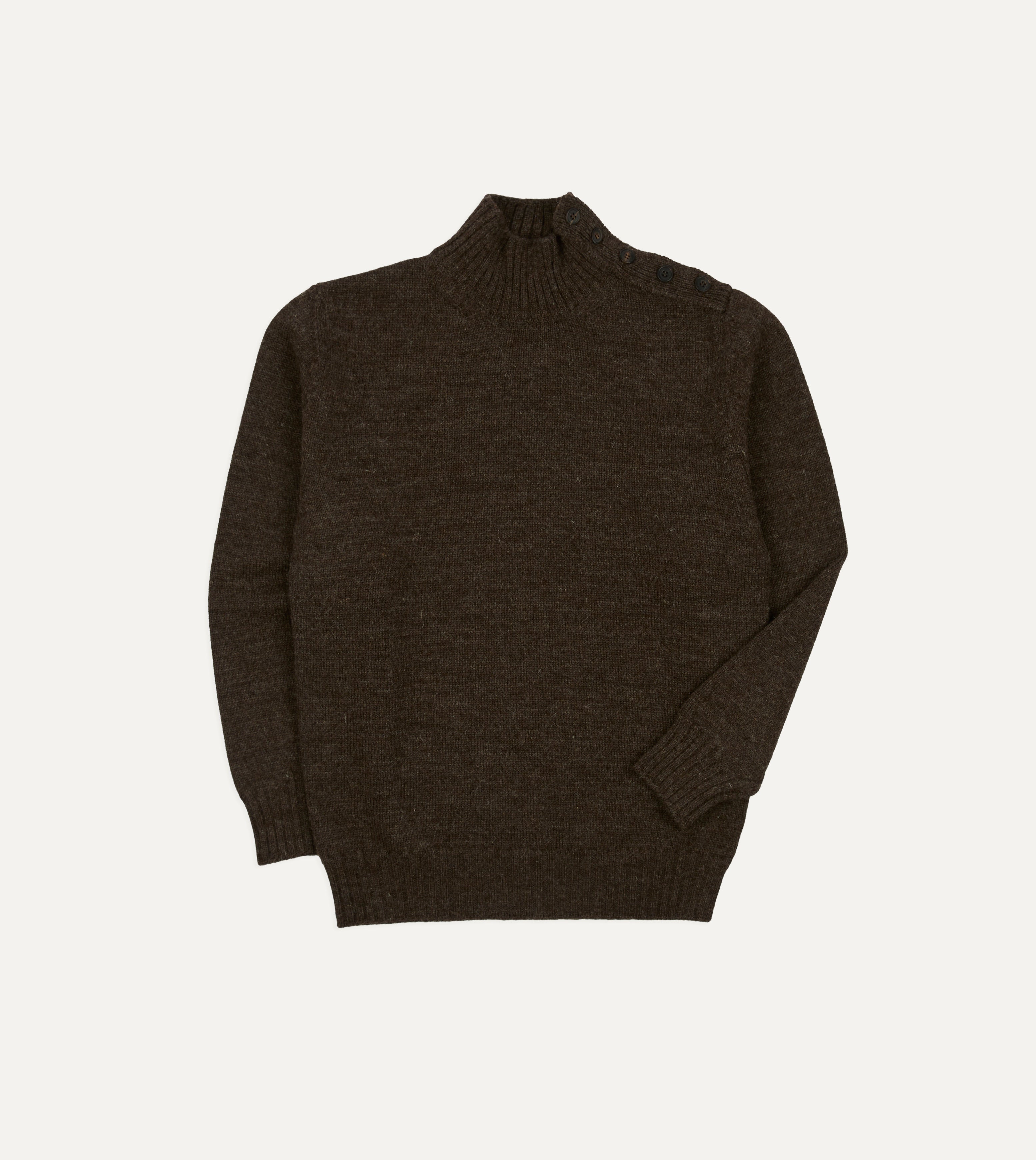 Grey Wool Fisherman's Roll Neck – Drakes US Grey Wool Fisherman's Roll Neck – Drakes US