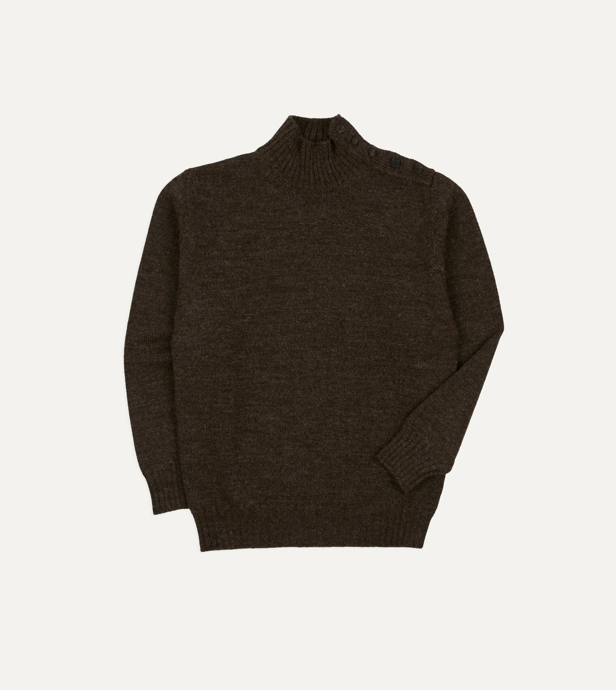 Grey Wool Fisherman's Roll Neck