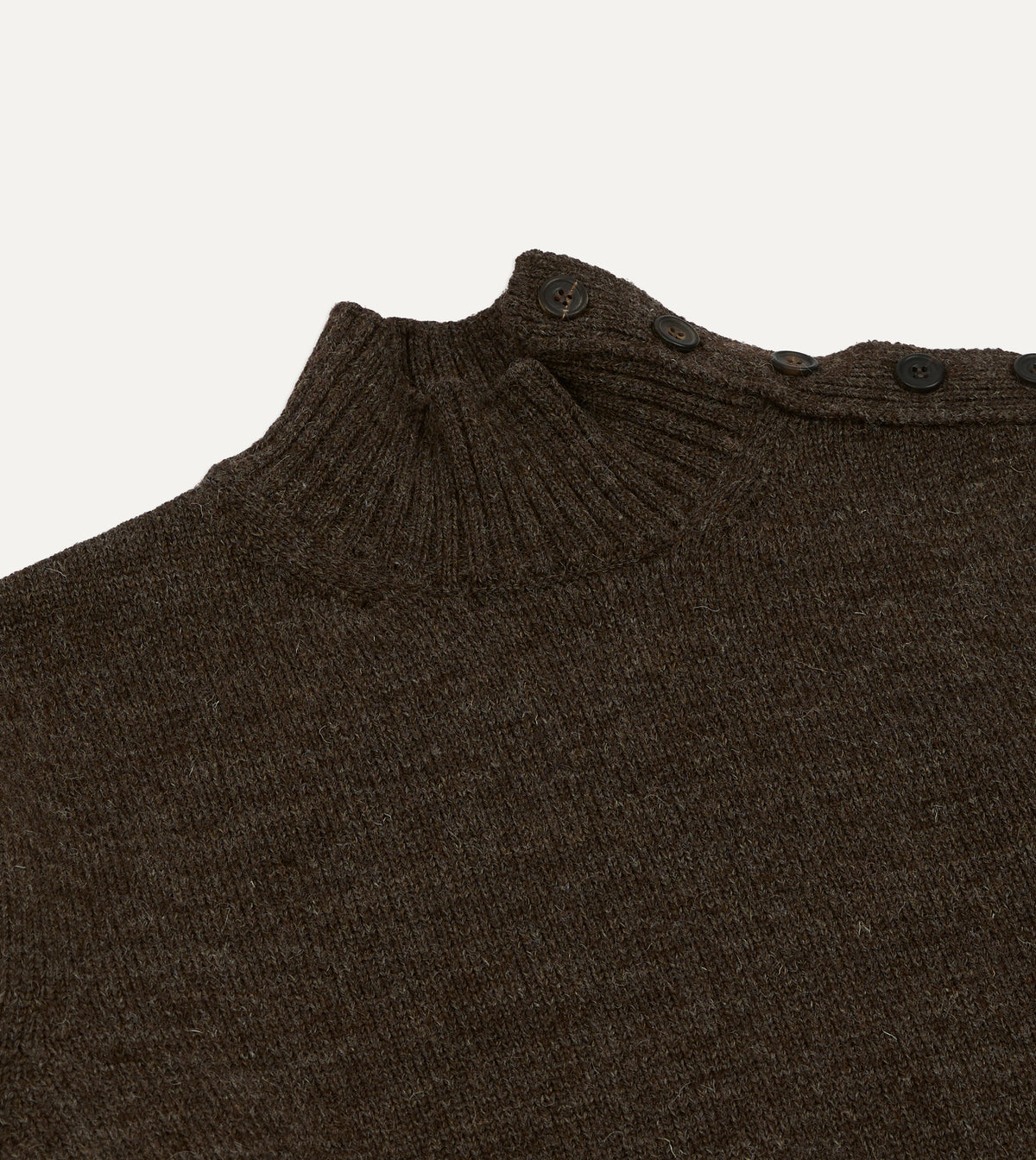 Grey Wool Fisherman's Roll Neck