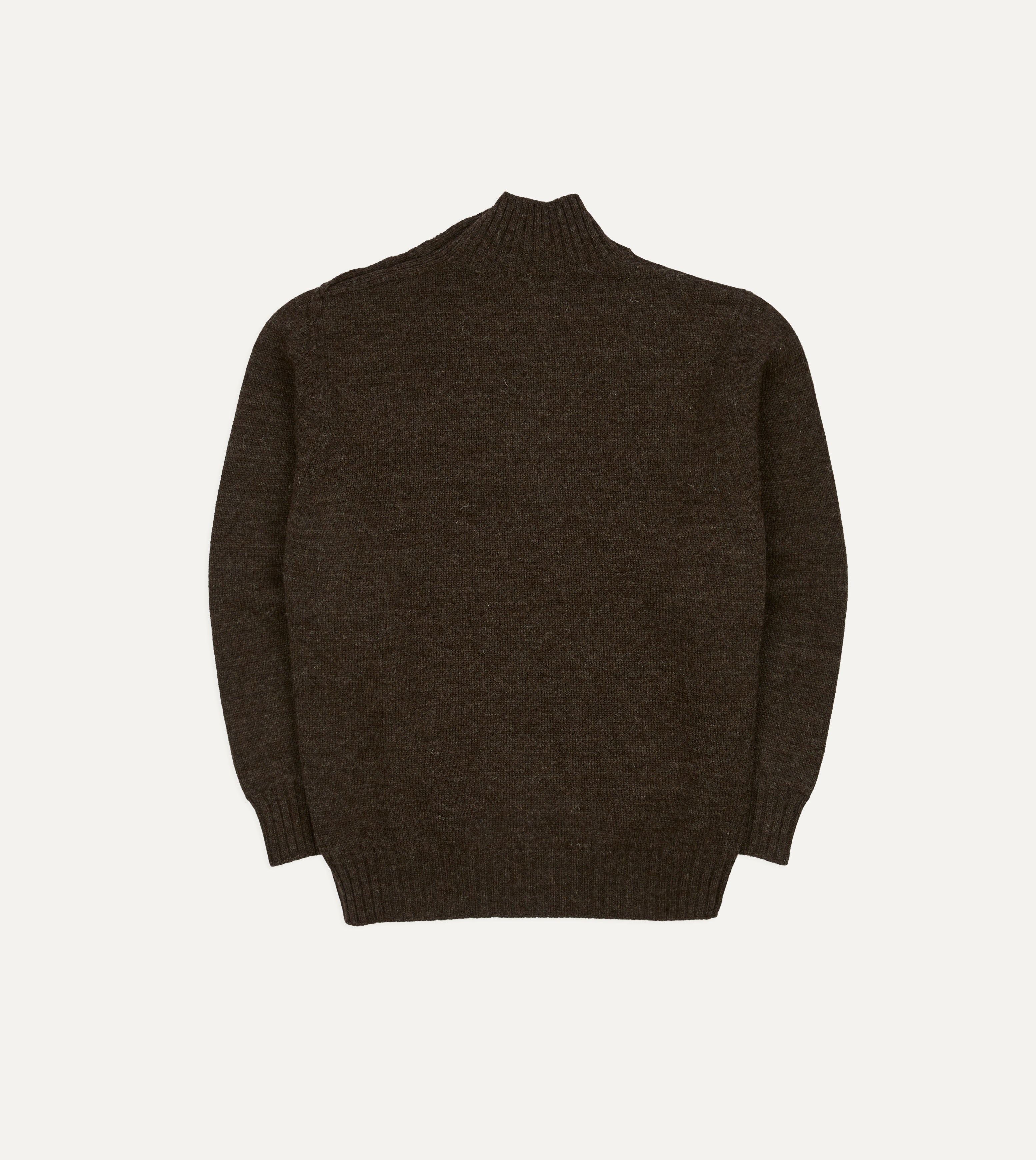 Grey Wool Fisherman's Roll Neck – Drakes US