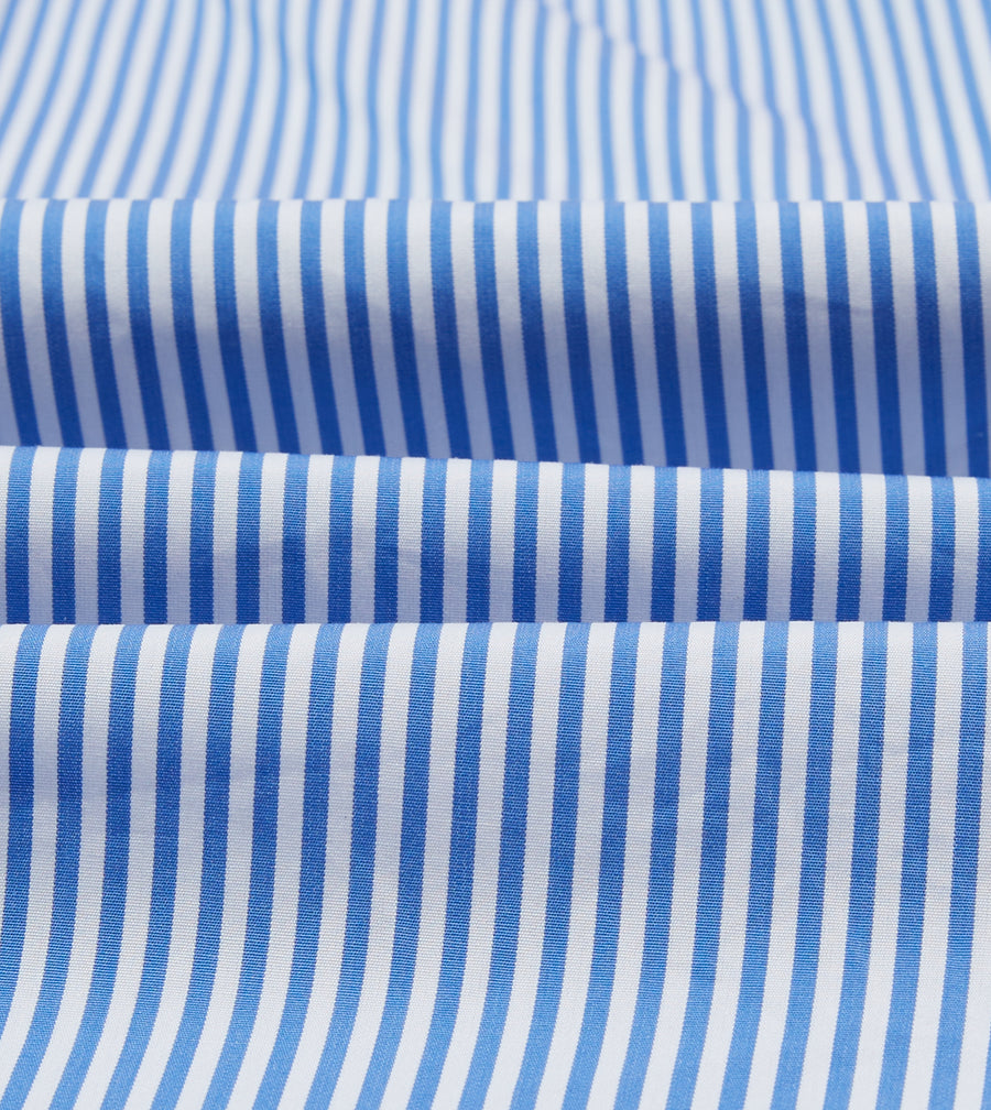 Blue Bengal Stripe Cotton Poplin Button-Down Shirt