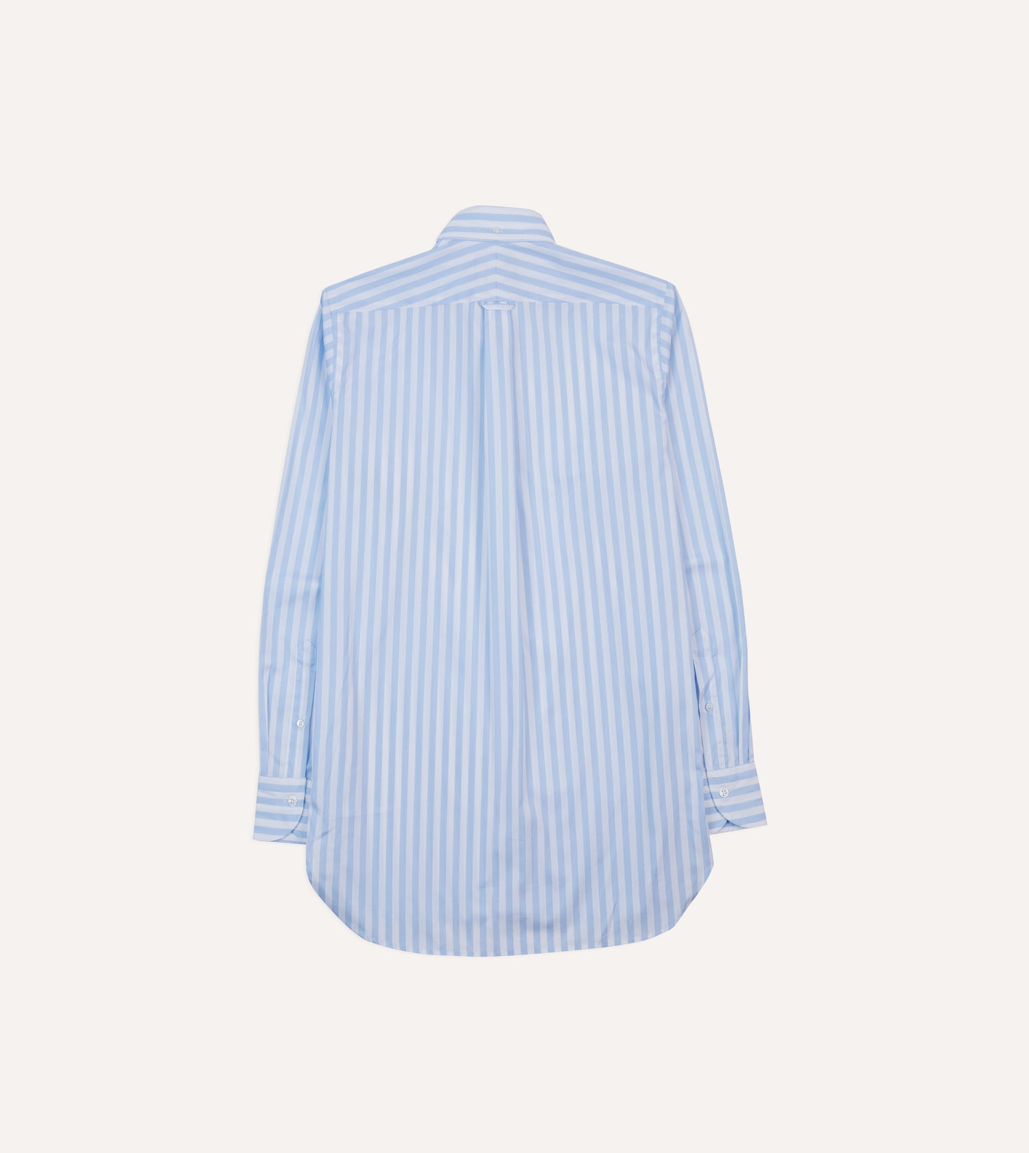 Blue Broad Stripe Cotton Poplin Button-Down Shirt