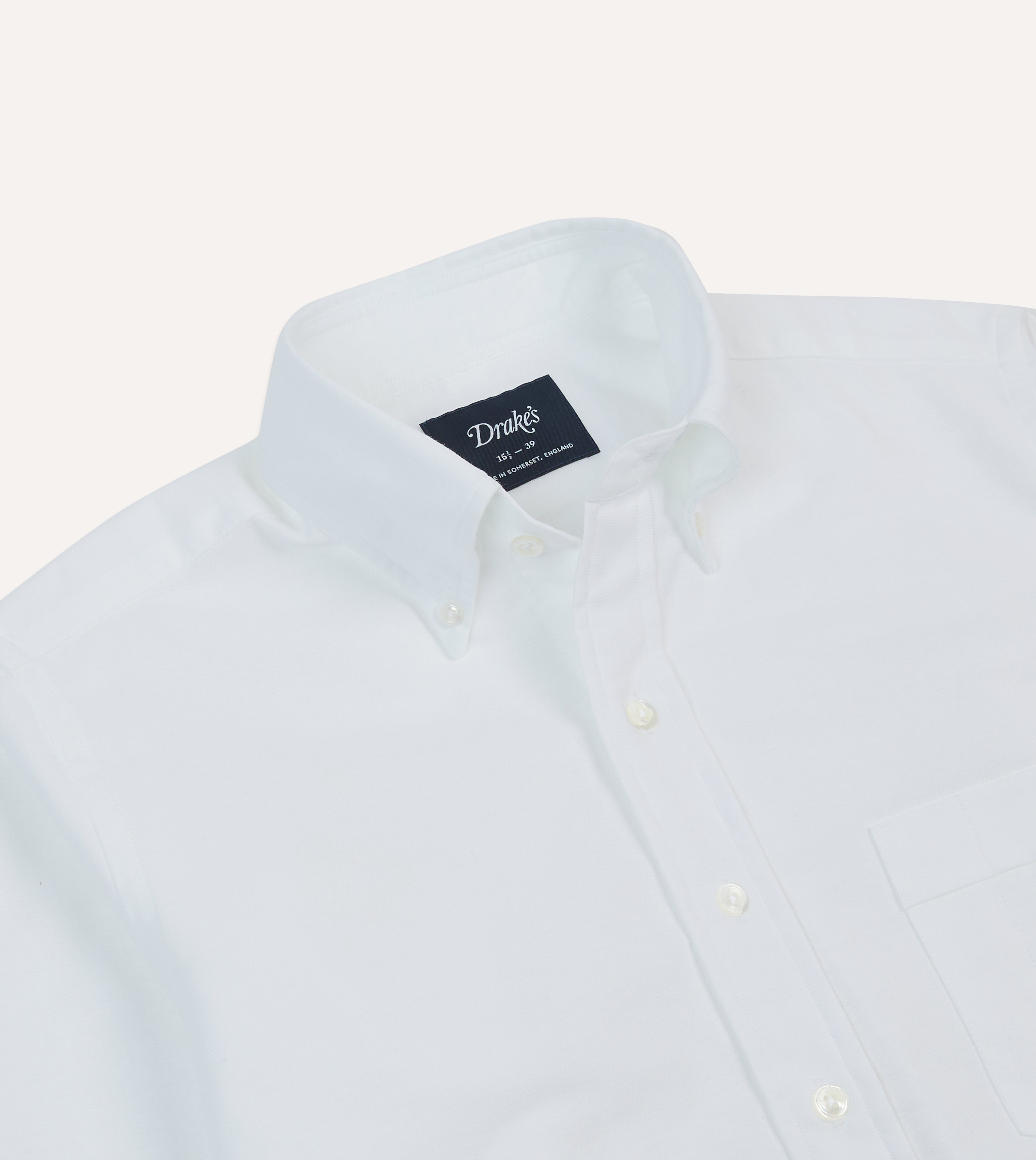 White Oxford Cotton Cloth Button-Down Shirt – Drakes US