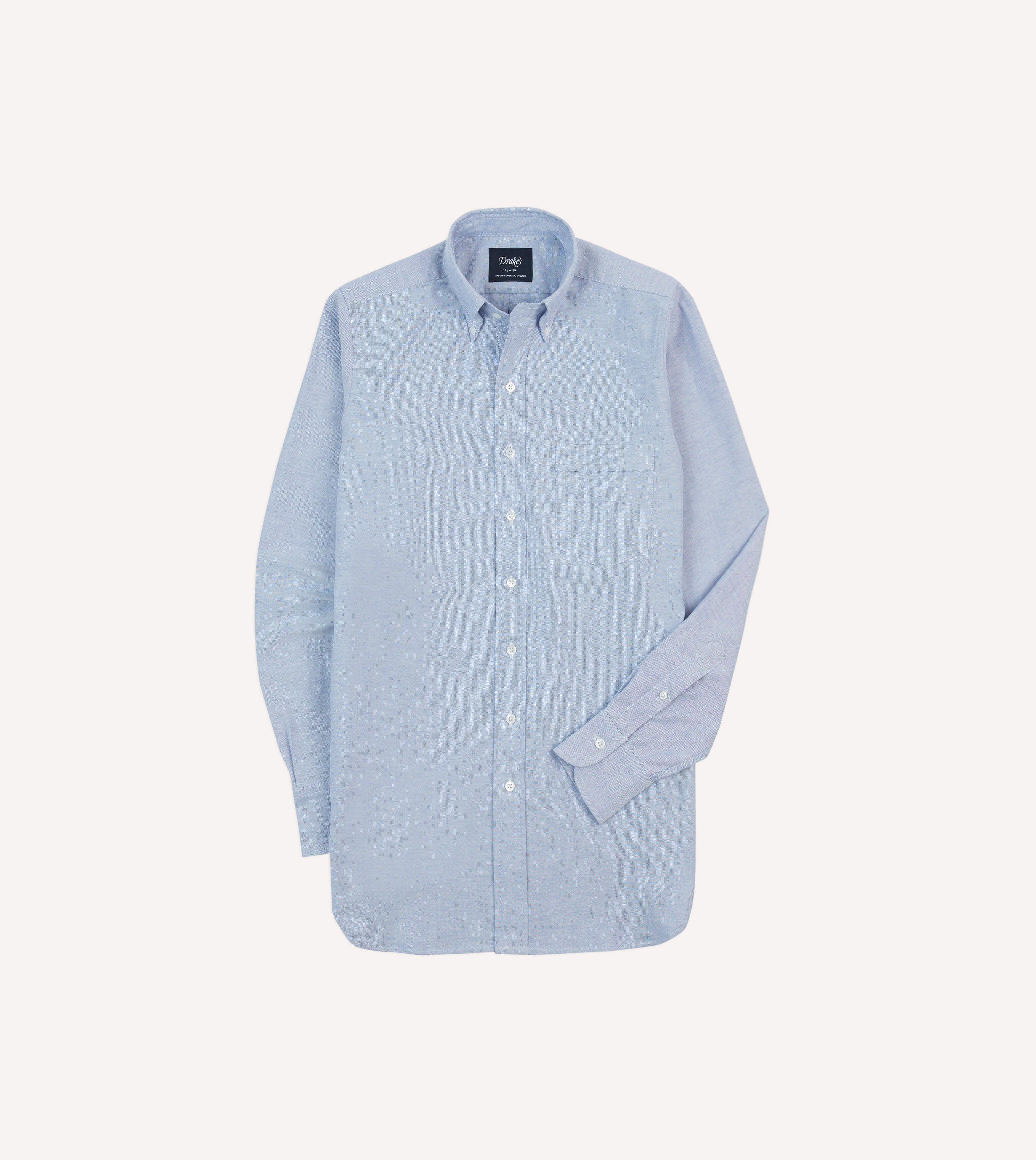 blue button down dress shirt Mid-Blue Cotton Oxford Cloth Button-Down Shirt