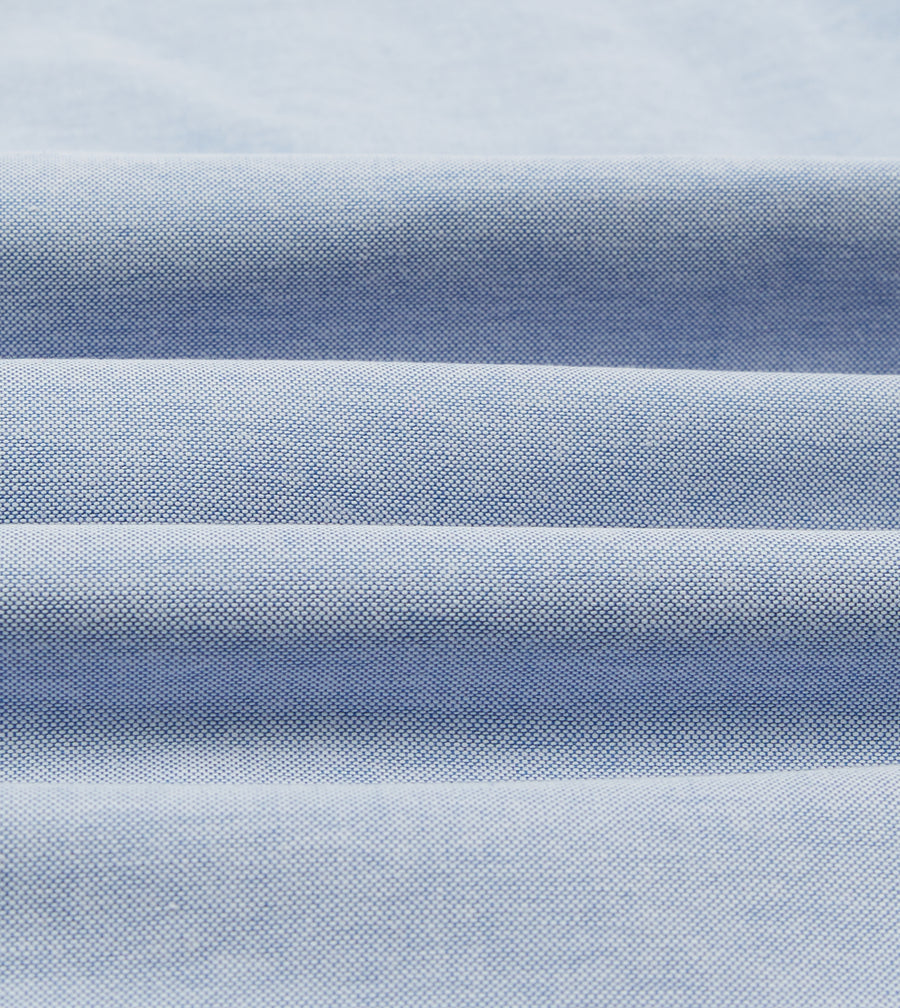 Mid-Blue Cotton Oxford Cloth Button-Down Shirt