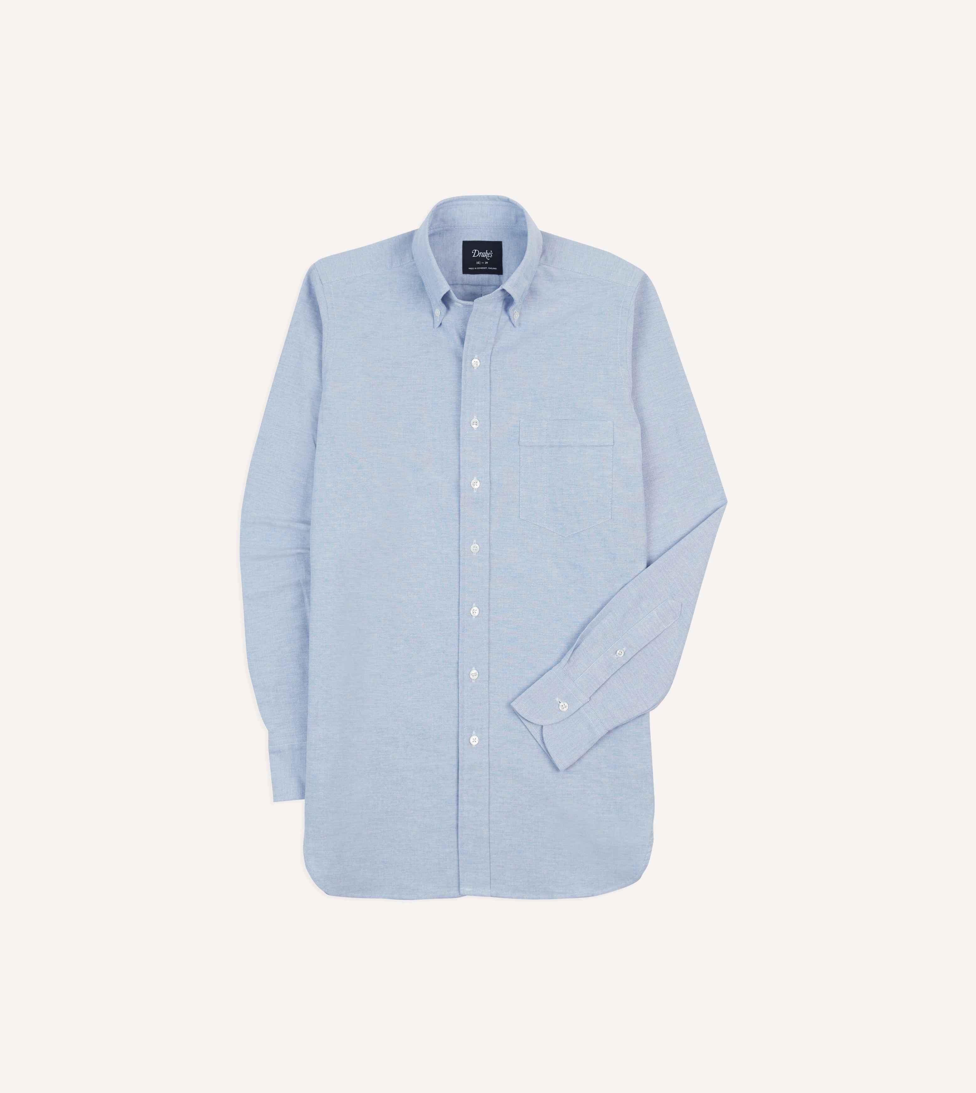 Ice Blue Cotton Oxford Cloth Button-Down Shirt Ice Blue Cotton Oxford Cloth Button-Down Shirt