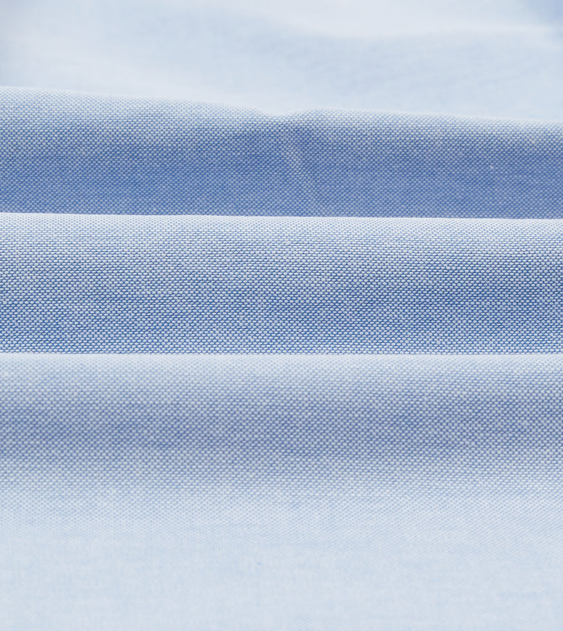 Ice Blue Cotton Oxford Cloth Button-Down Shirt