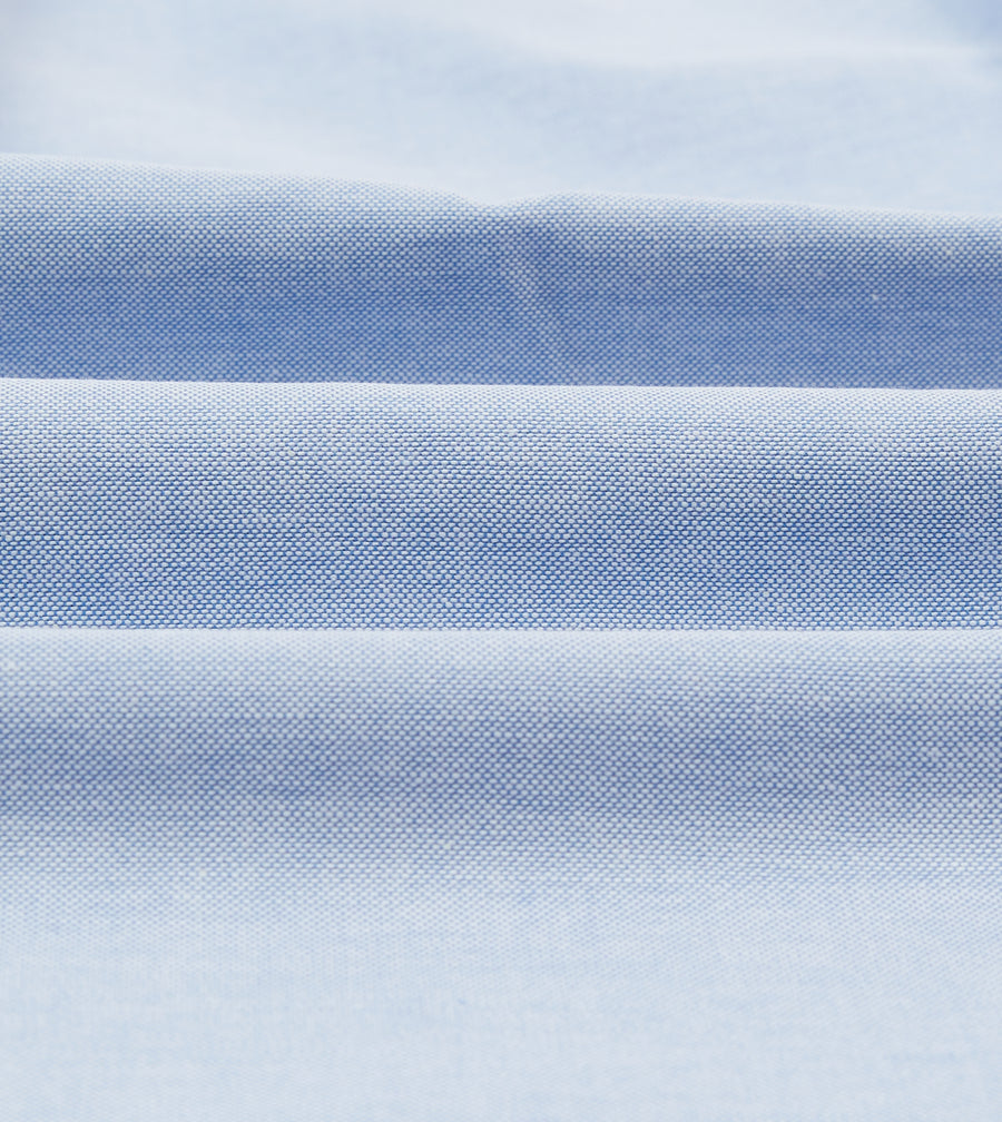 Ice Blue Cotton Oxford Cloth Button-Down Shirt