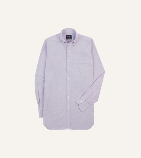 Lilac Cotton Oxford Cloth Button-Down Shirt – Drakes US