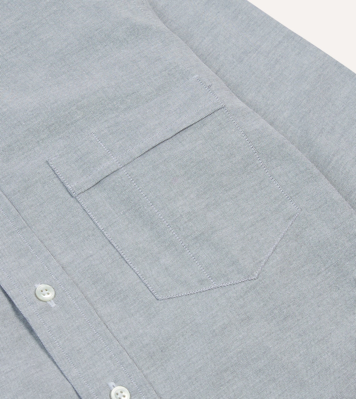 Grey Cotton Oxford Cloth Button-Down Shirt