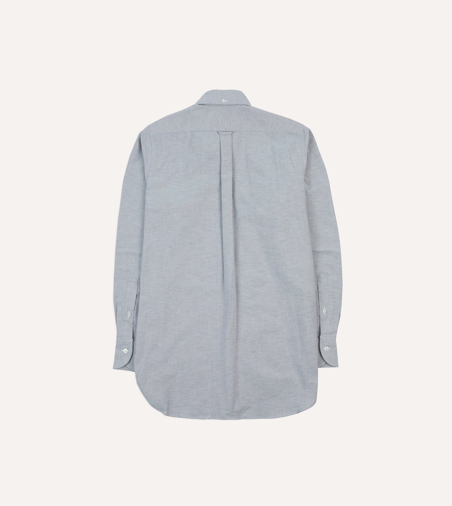 Grey Cotton Oxford Cloth Button-Down Shirt