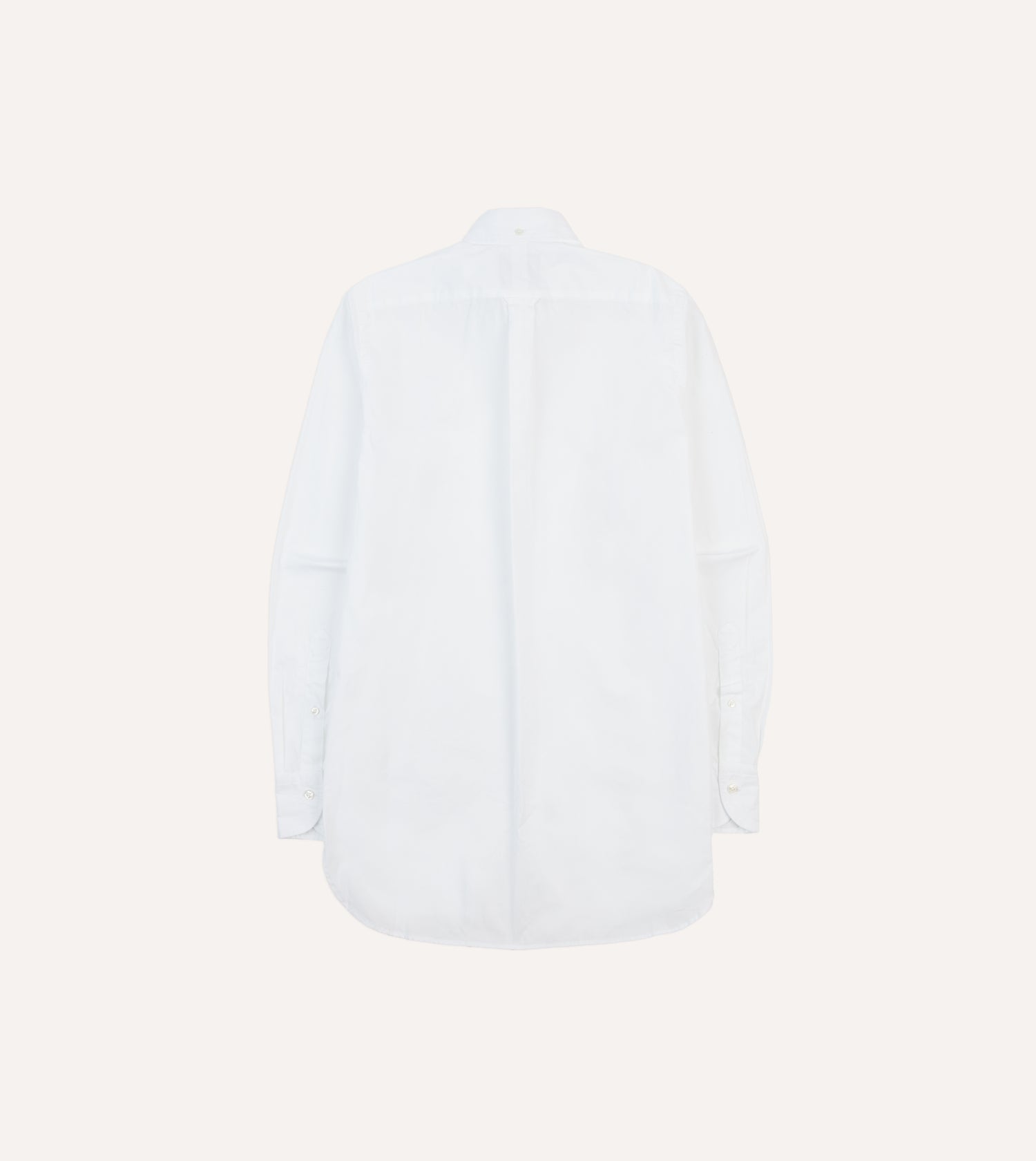 White Cotton Pocket Poplin Button-Down Shirt