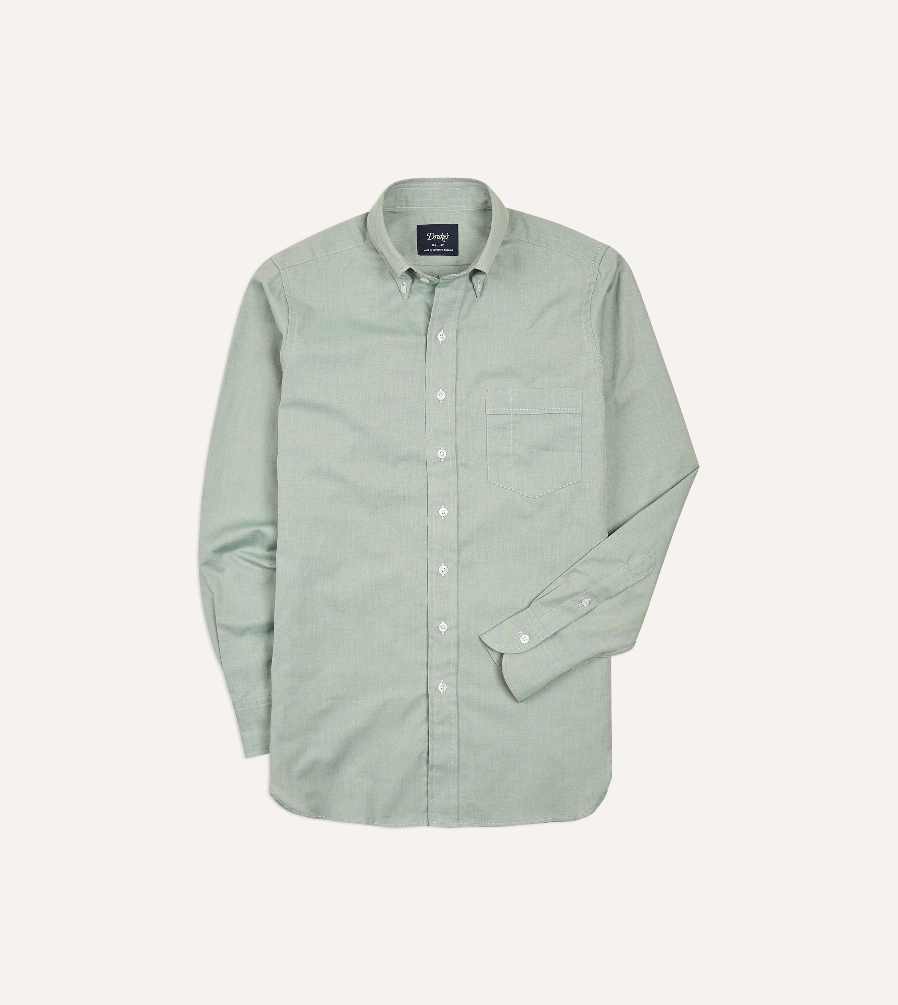 Green Pinpoint Oxford Cotton Cloth Button-Down Shirt Green Pinpoint Oxford Cotton Cloth Button-Down Shirt
