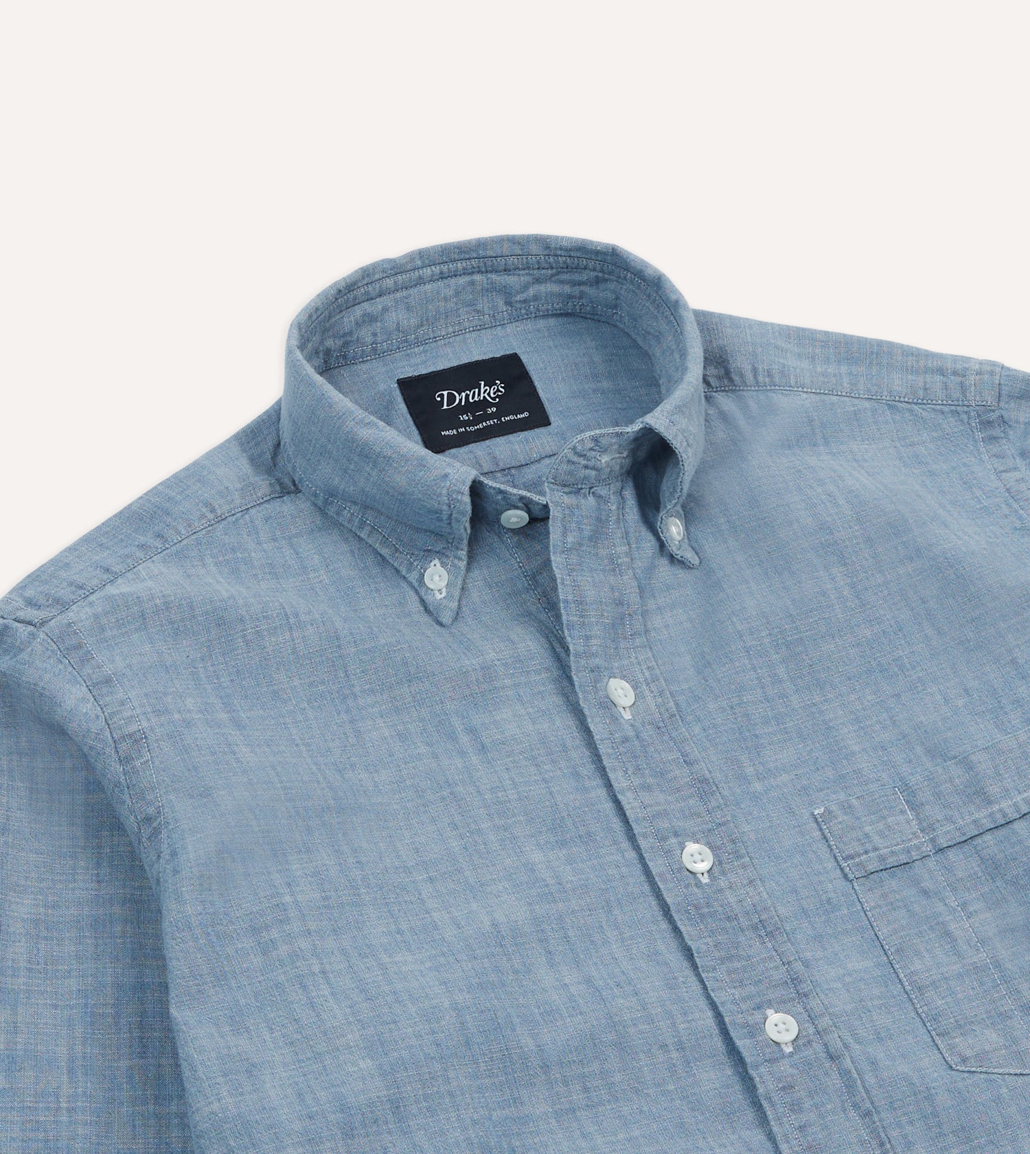 Light Blue Cotton Chambray Button-Down Shirt