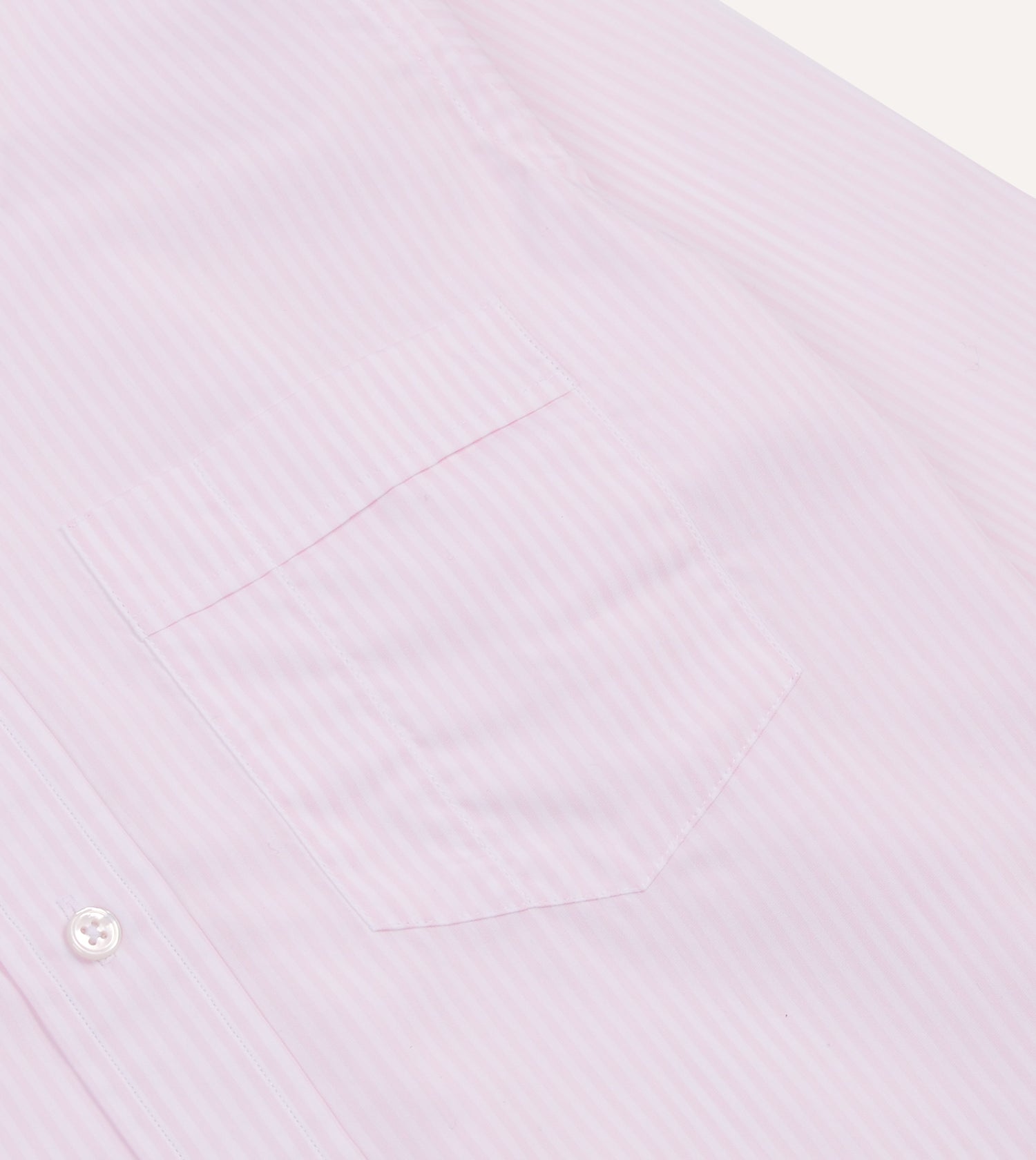 Pink Narrow Stripe Cotton Poplin Button-Down Shirt