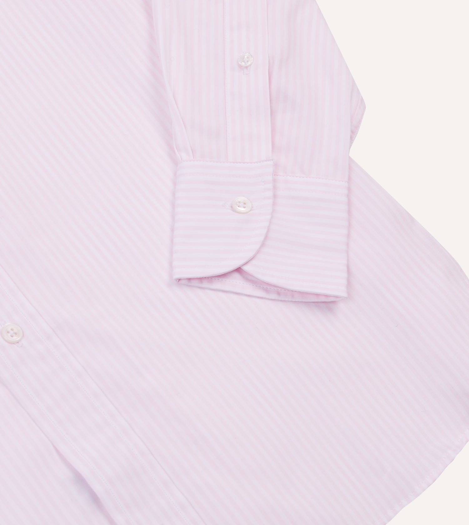 Pink Narrow Stripe Cotton Poplin Button-Down Shirt