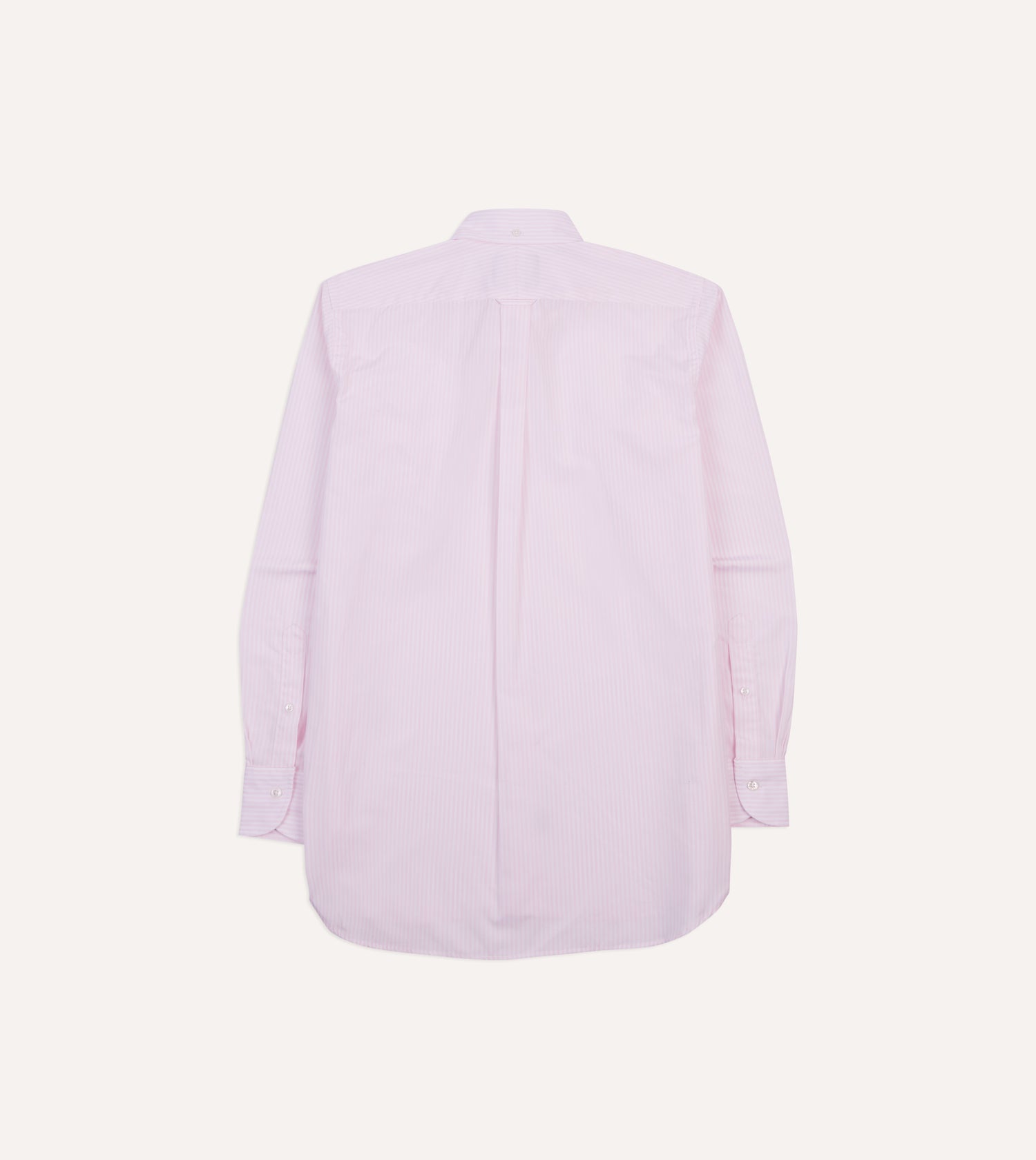 Pink Narrow Stripe Cotton Poplin Button-Down Shirt