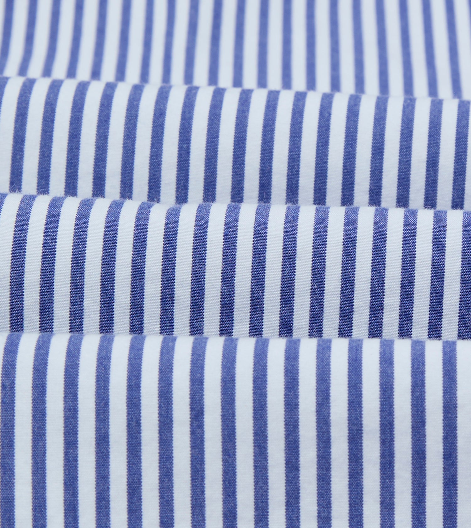 Blue and White Stripe Button-Down Collar Fob Pocket Shirt