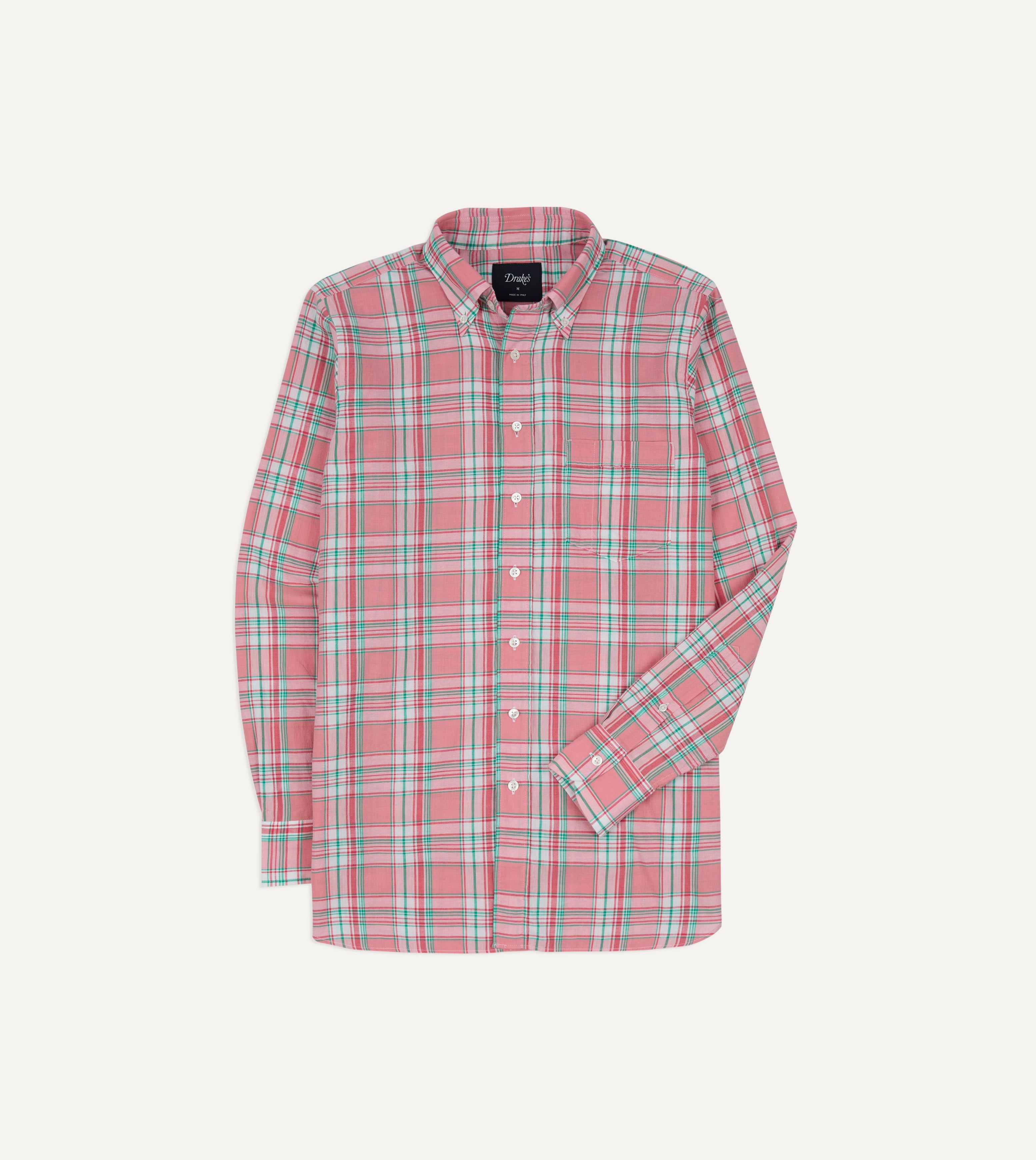 pink checkered dress shirt Indochino Men's Custom Helston Anti-Wrinkle Gingham Pink Shirt