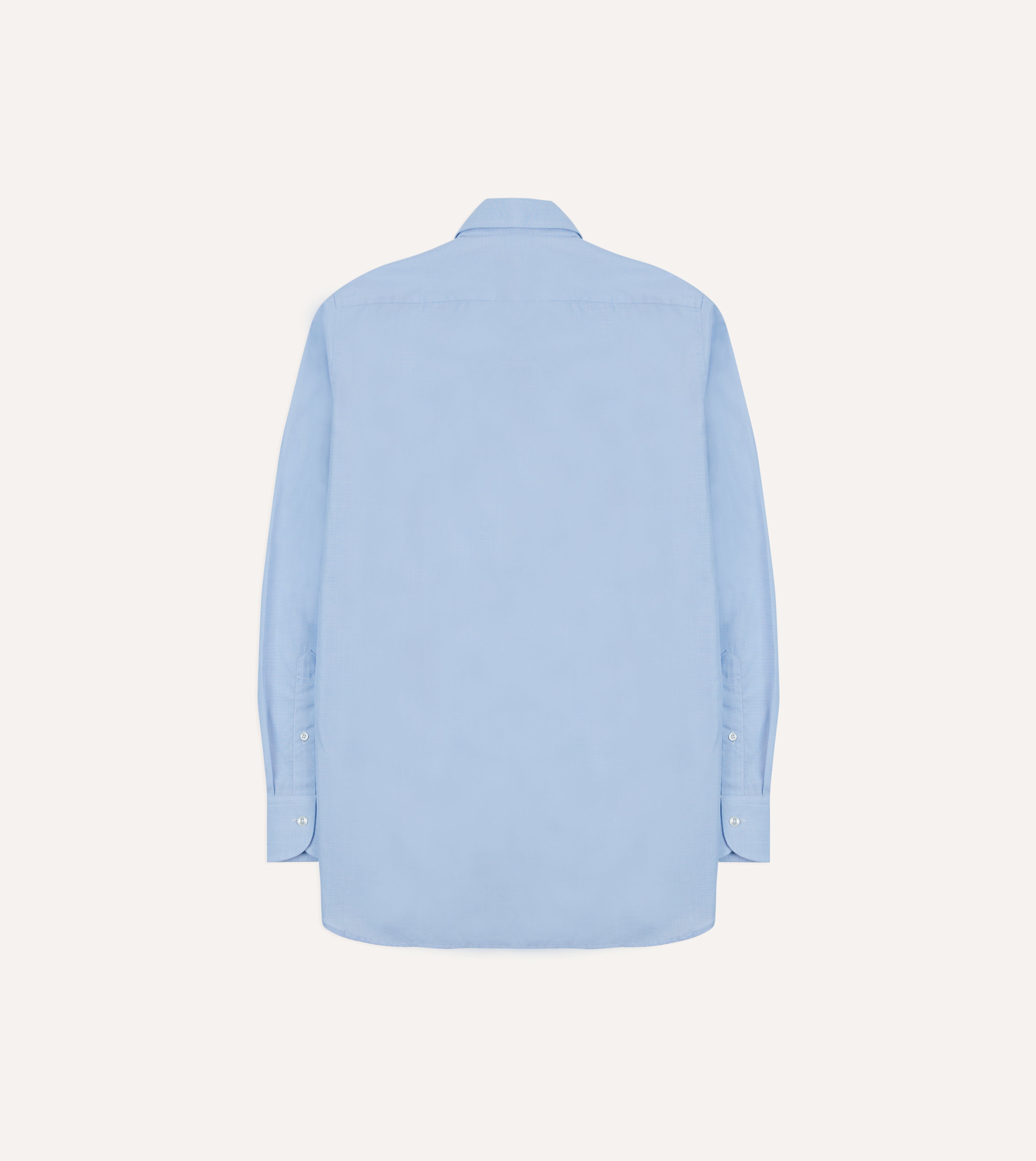 Sky Blue Cotton Spread Collar End-on-End Poplin Shirt