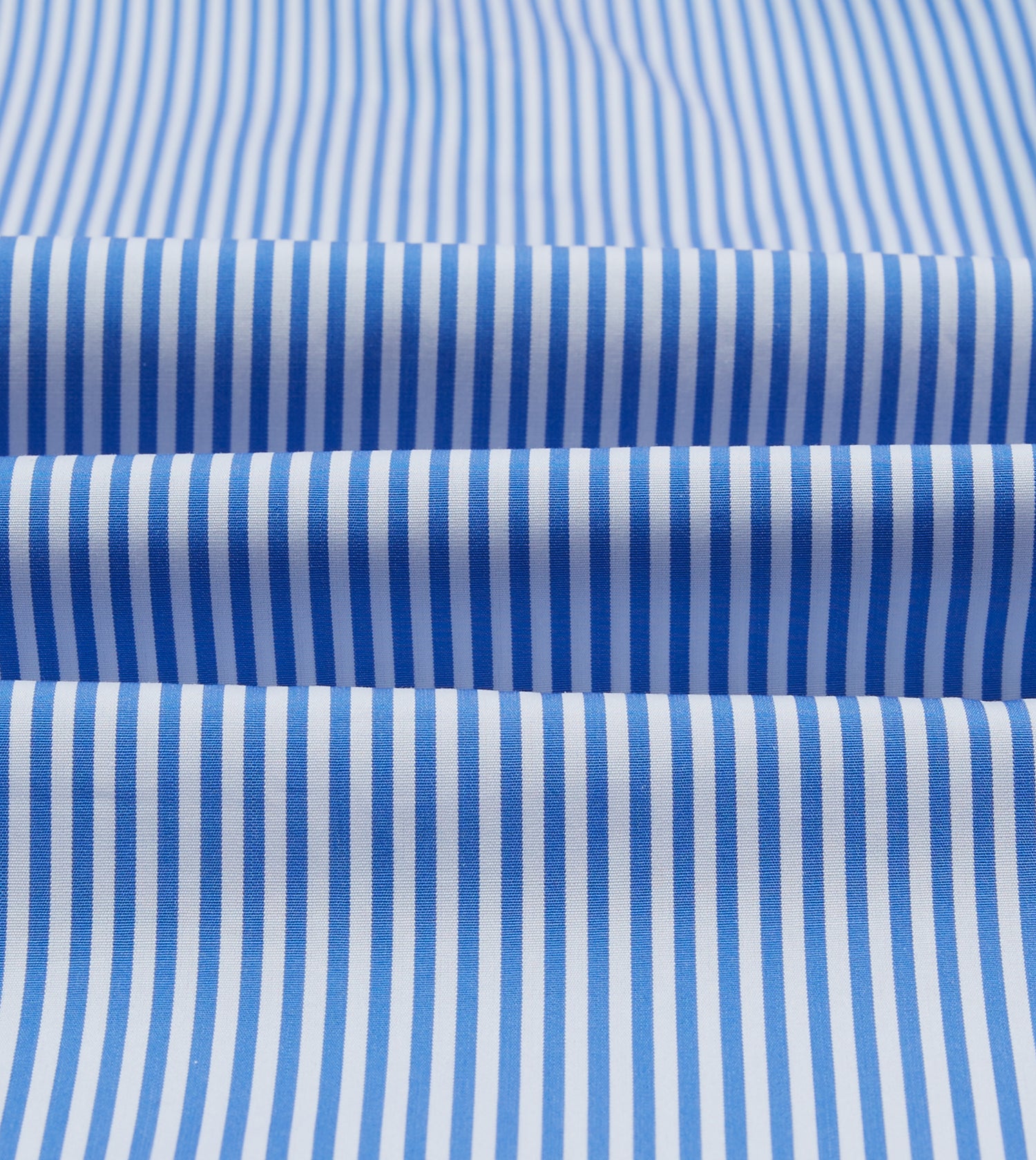 Dark Blue and White Bengal Stripe Spread Collar Cotton Poplin Shirt