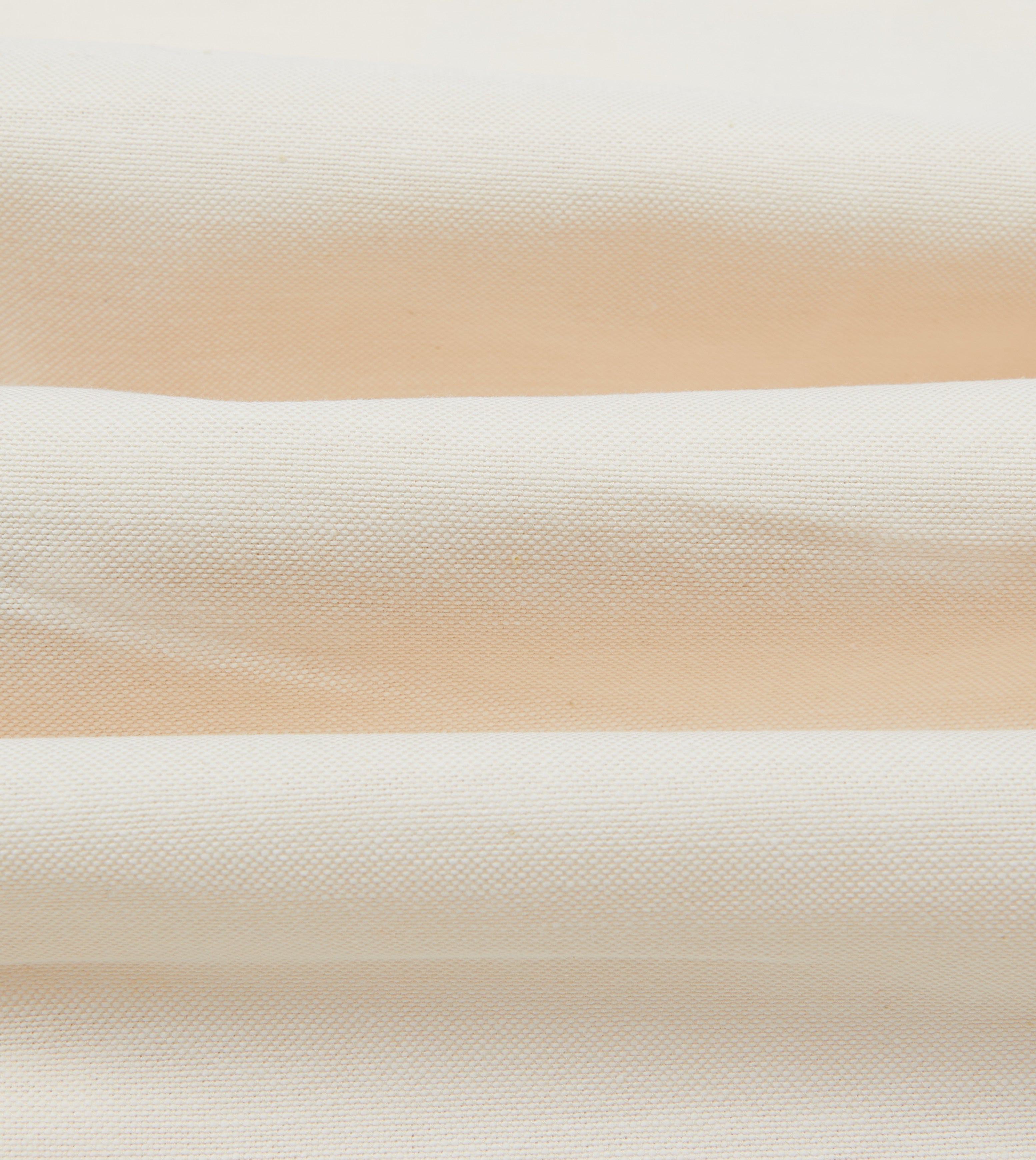 Cream Cotton Oxford Cloth Long Point Collar Shirt