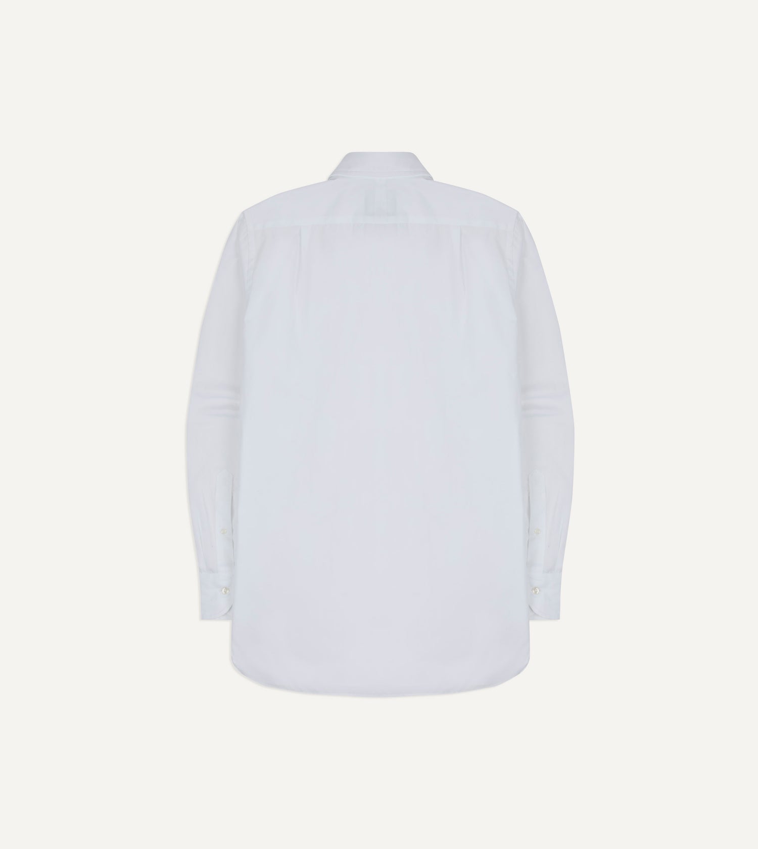 White Long Point Collar Flap Pocket Poplin Shirt