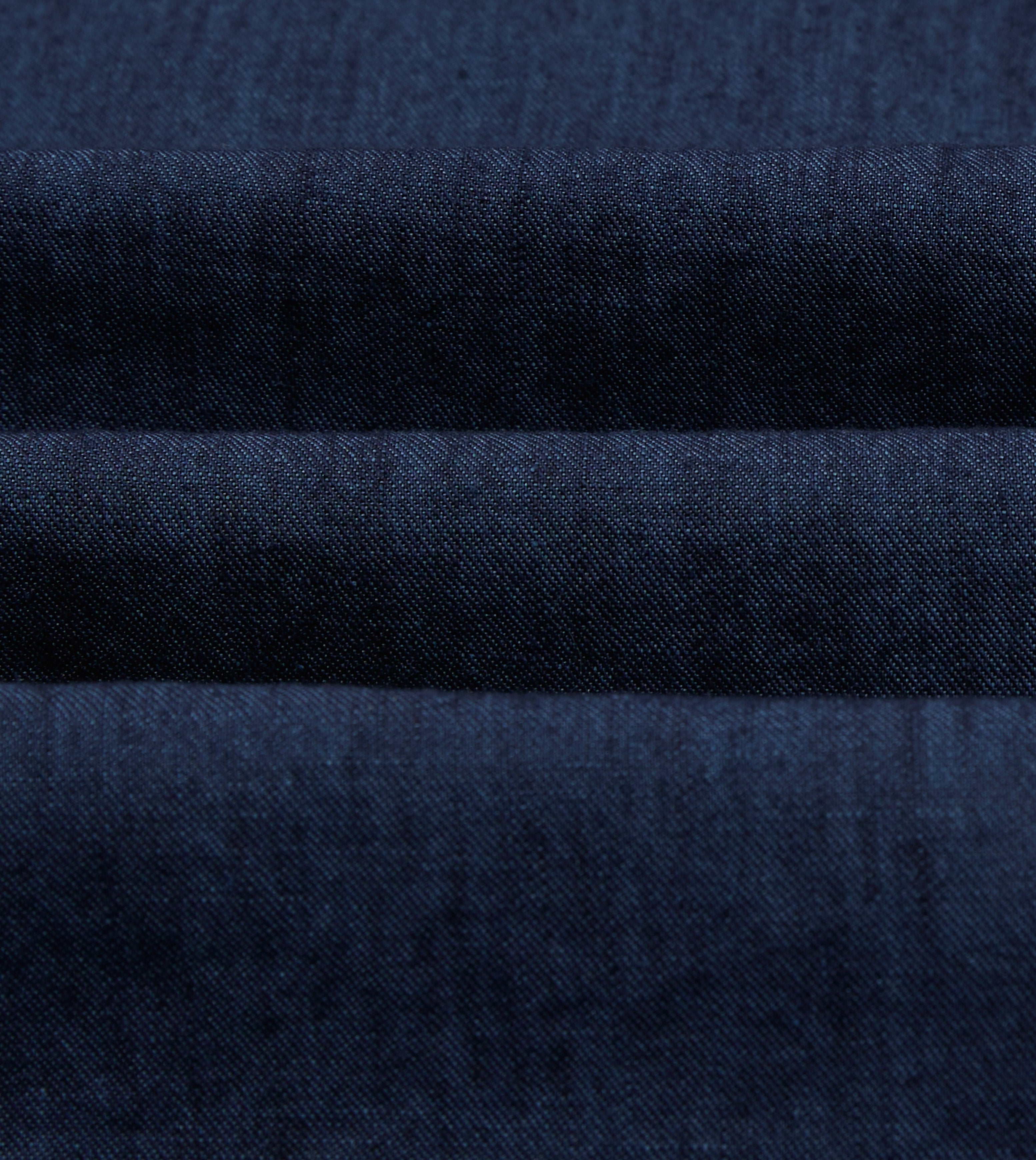 Navy Cotton Linen Two-Pocket Work Shirt