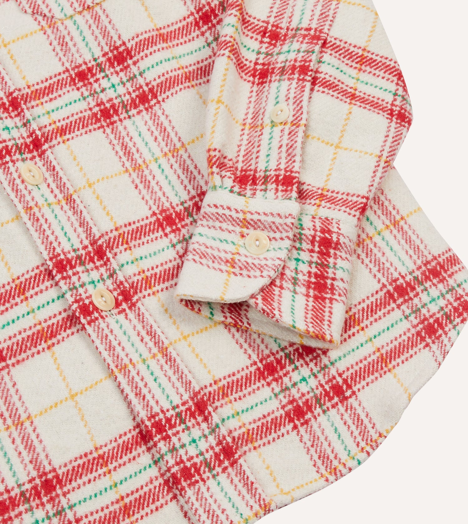 Red Check Brushed Cotton Two-Pocket Work Shirt