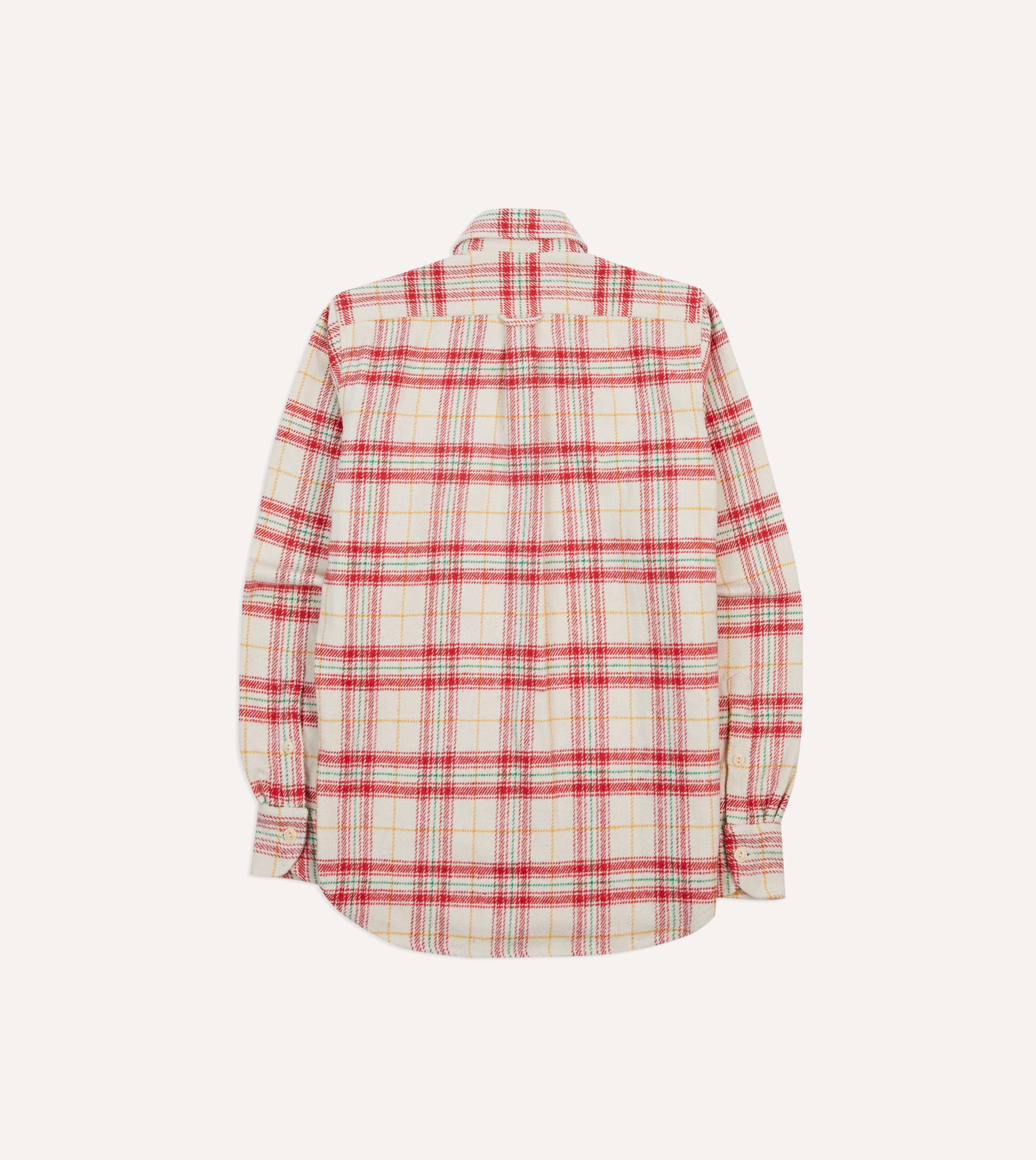 Red Check Brushed Cotton Two-Pocket Work Shirt