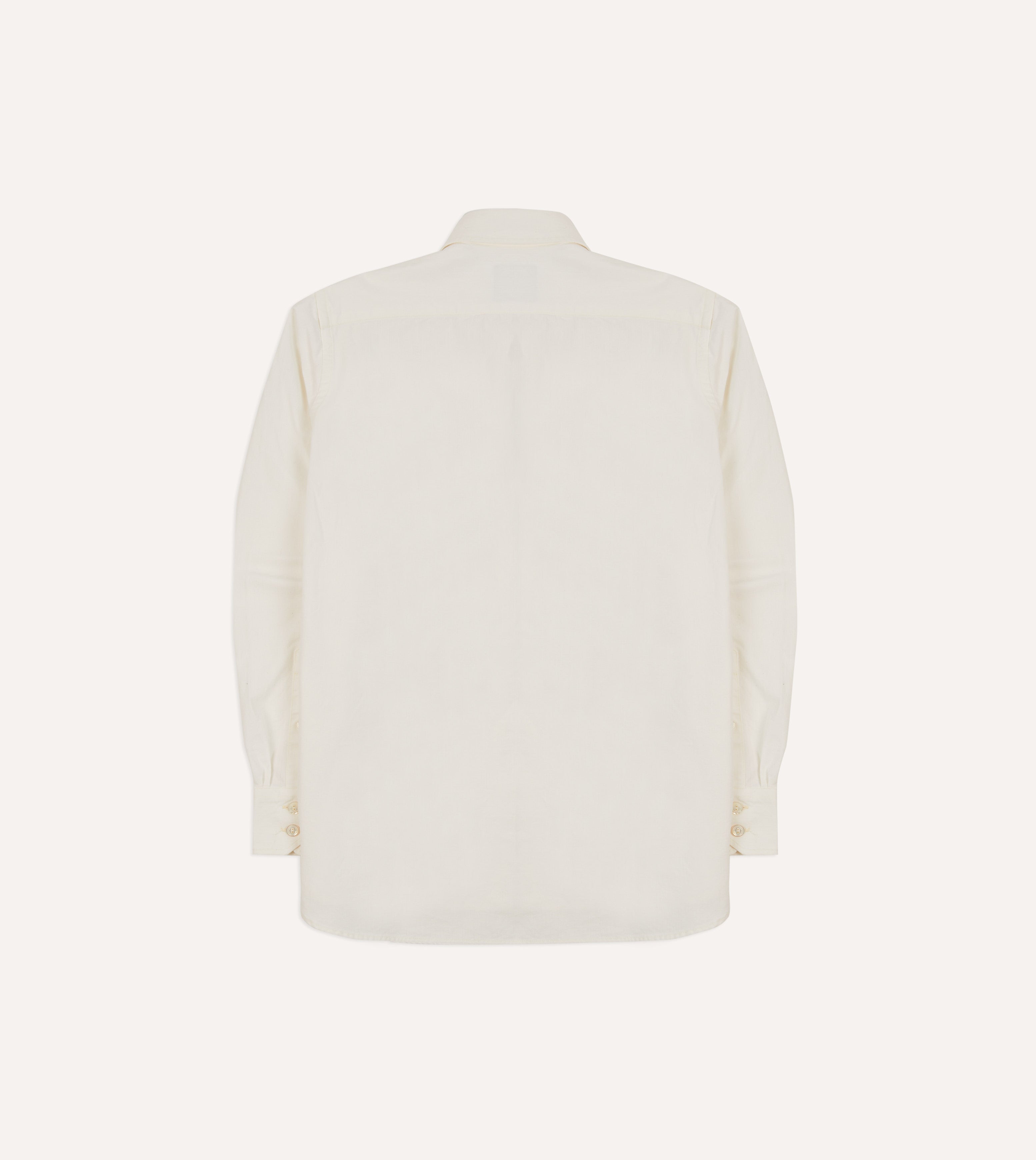 White Cotton Two-Pocket Work Shirt