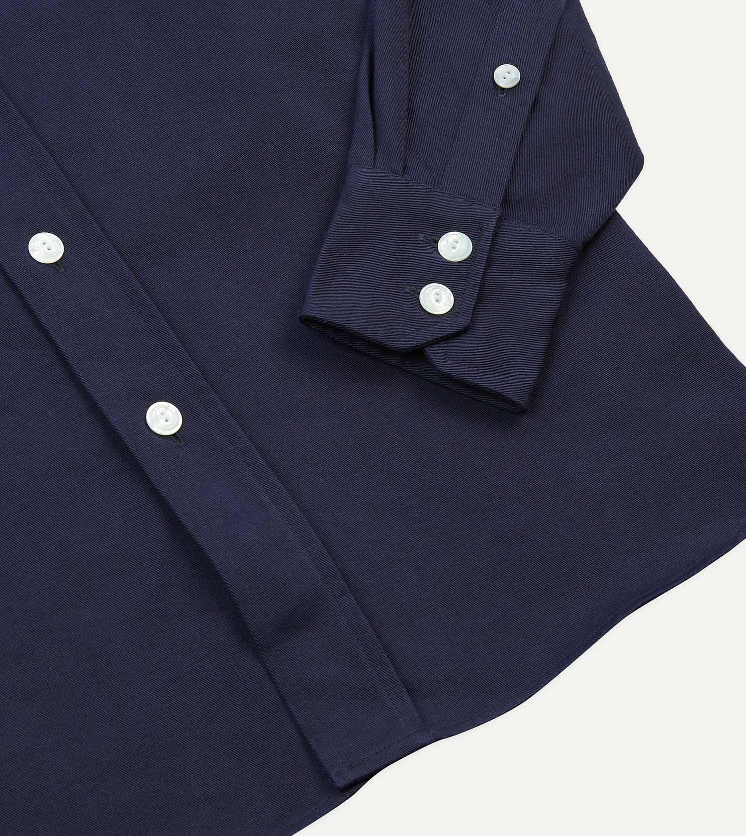 Navy Cotton Twill Two-Pocket Work Shirt