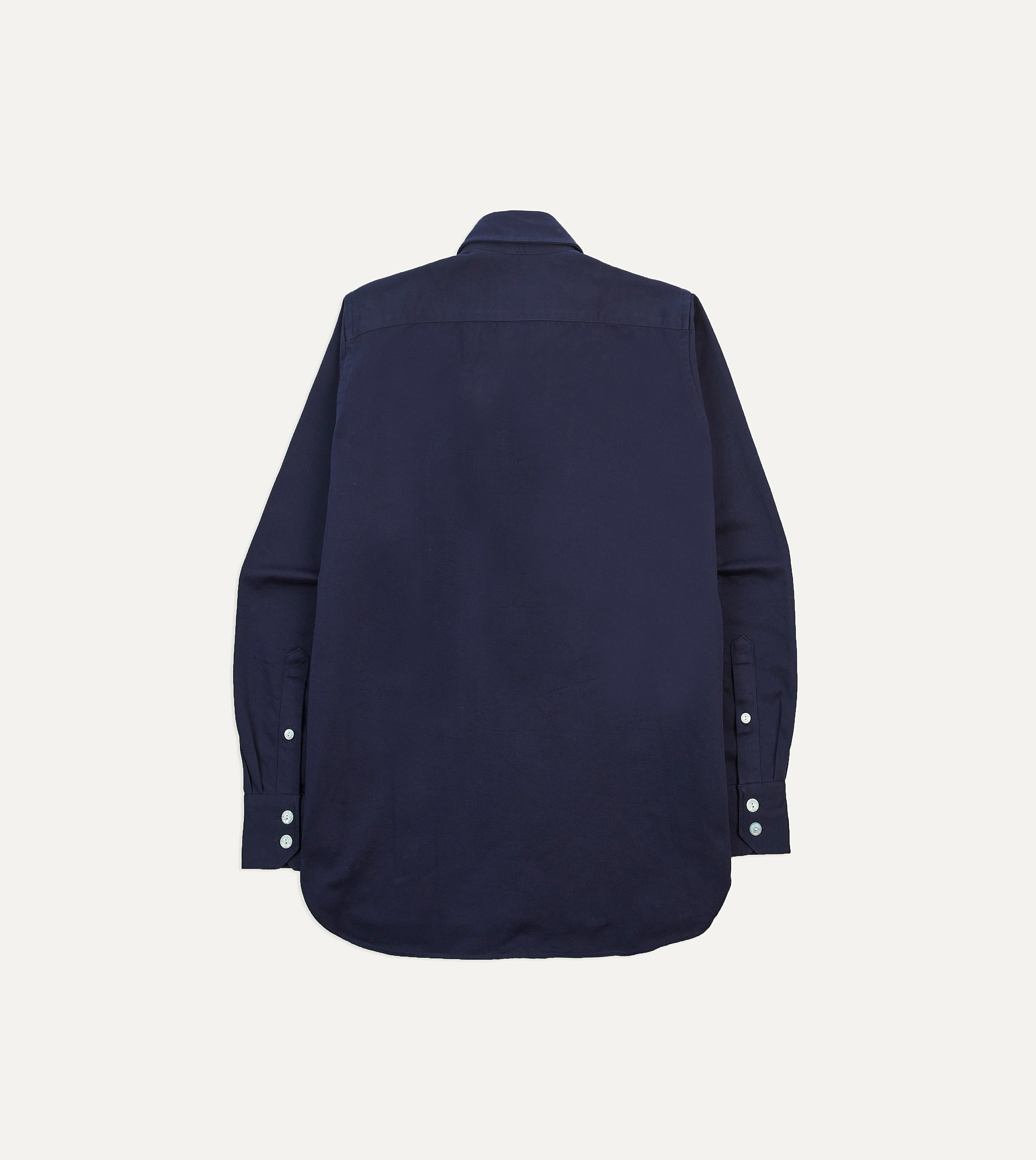 Navy Cotton Twill Two-Pocket Work Shirt