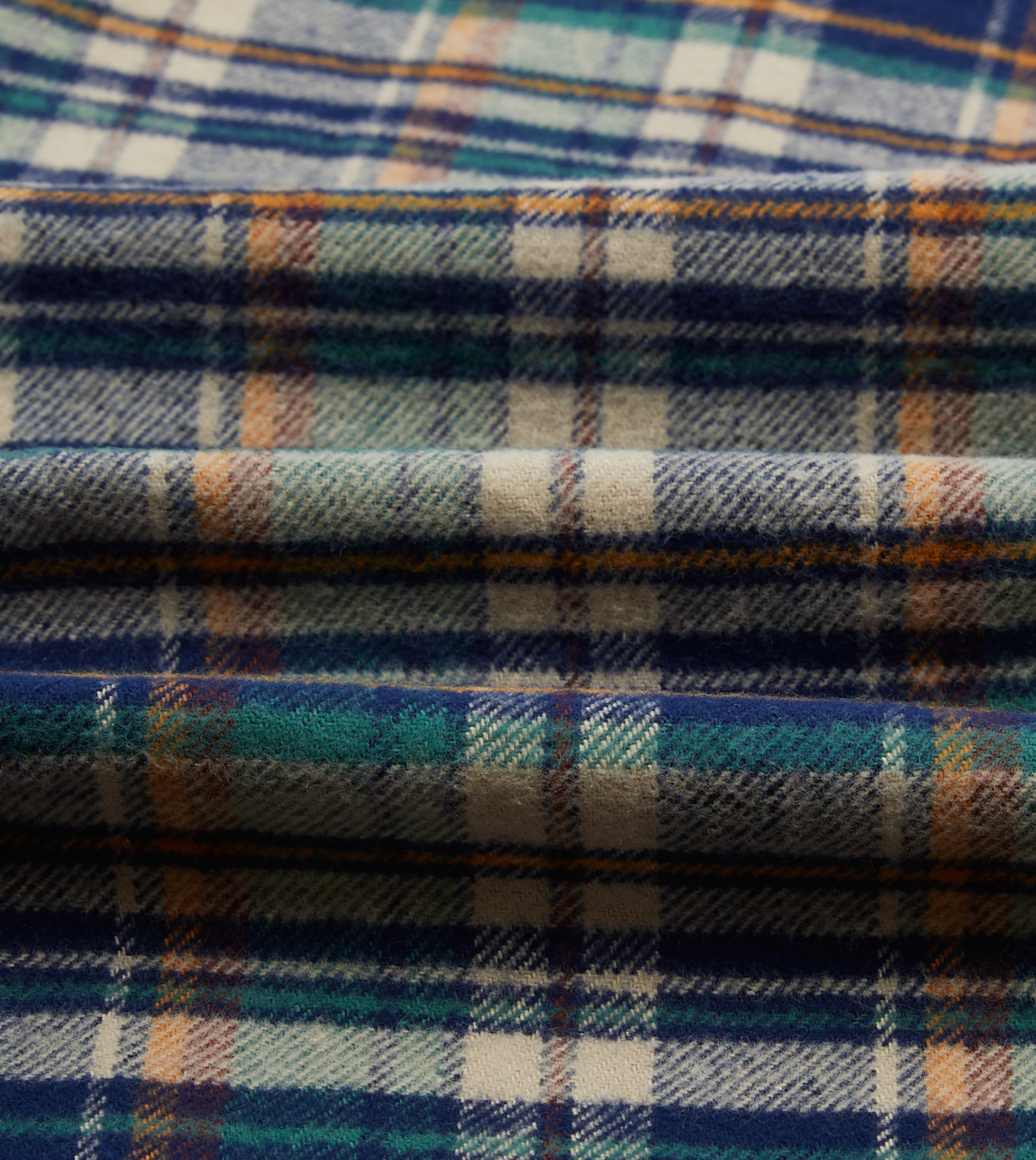 Indigo Check Cotton Two-Pocket Work Shirt