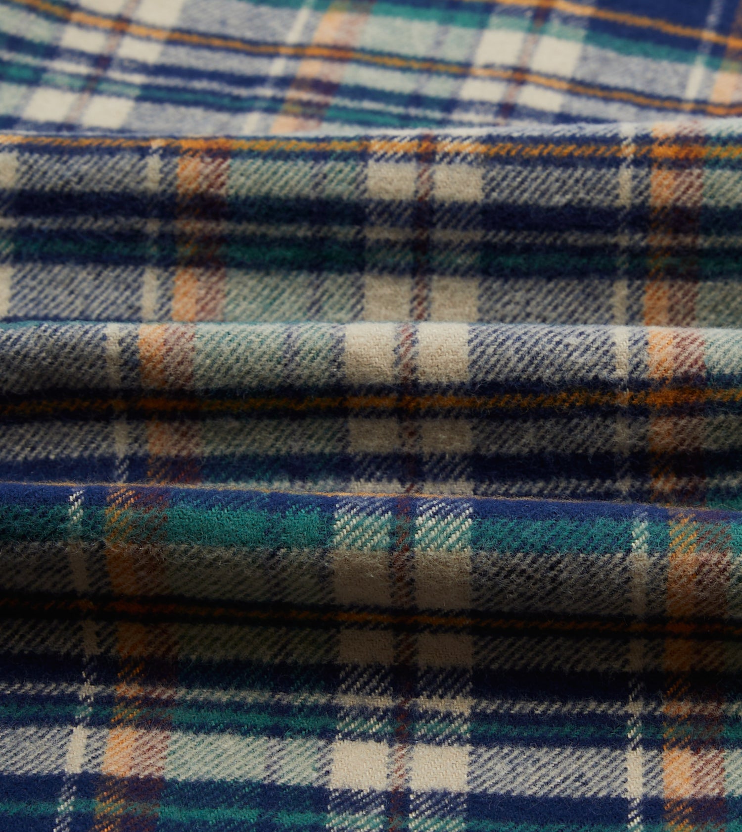 Indigo Check Cotton Two-Pocket Work Shirt