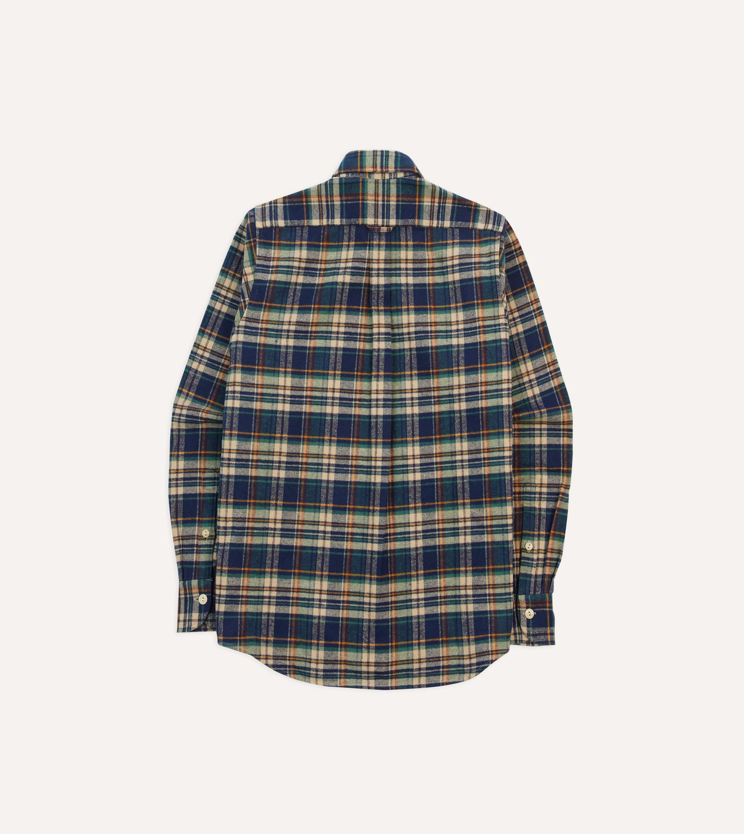 Indigo Check Cotton Two-Pocket Work Shirt