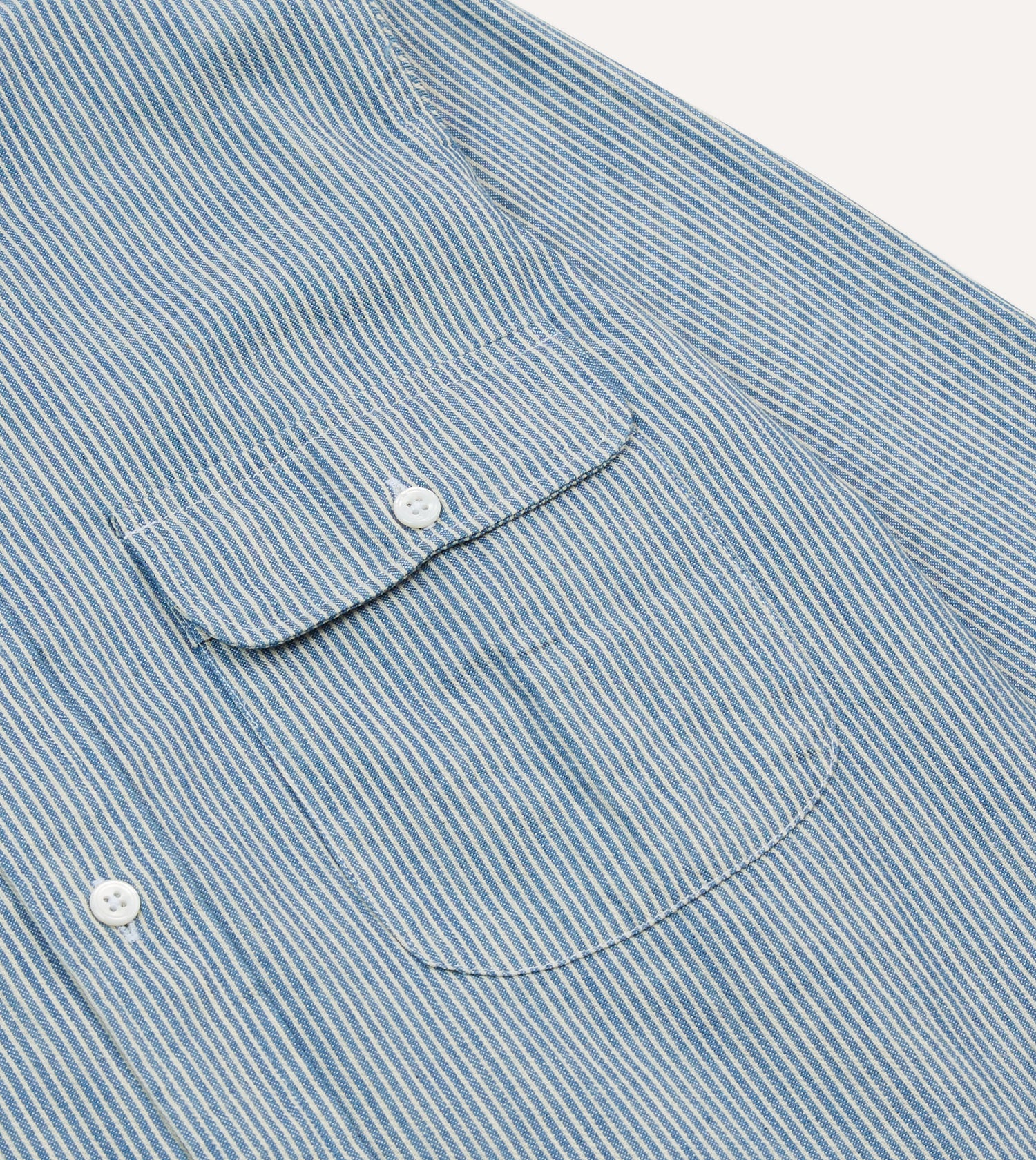 Navy Stripe Denim Work Shirt