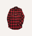 Red Check Cotton Two-Pocket Work Shirt