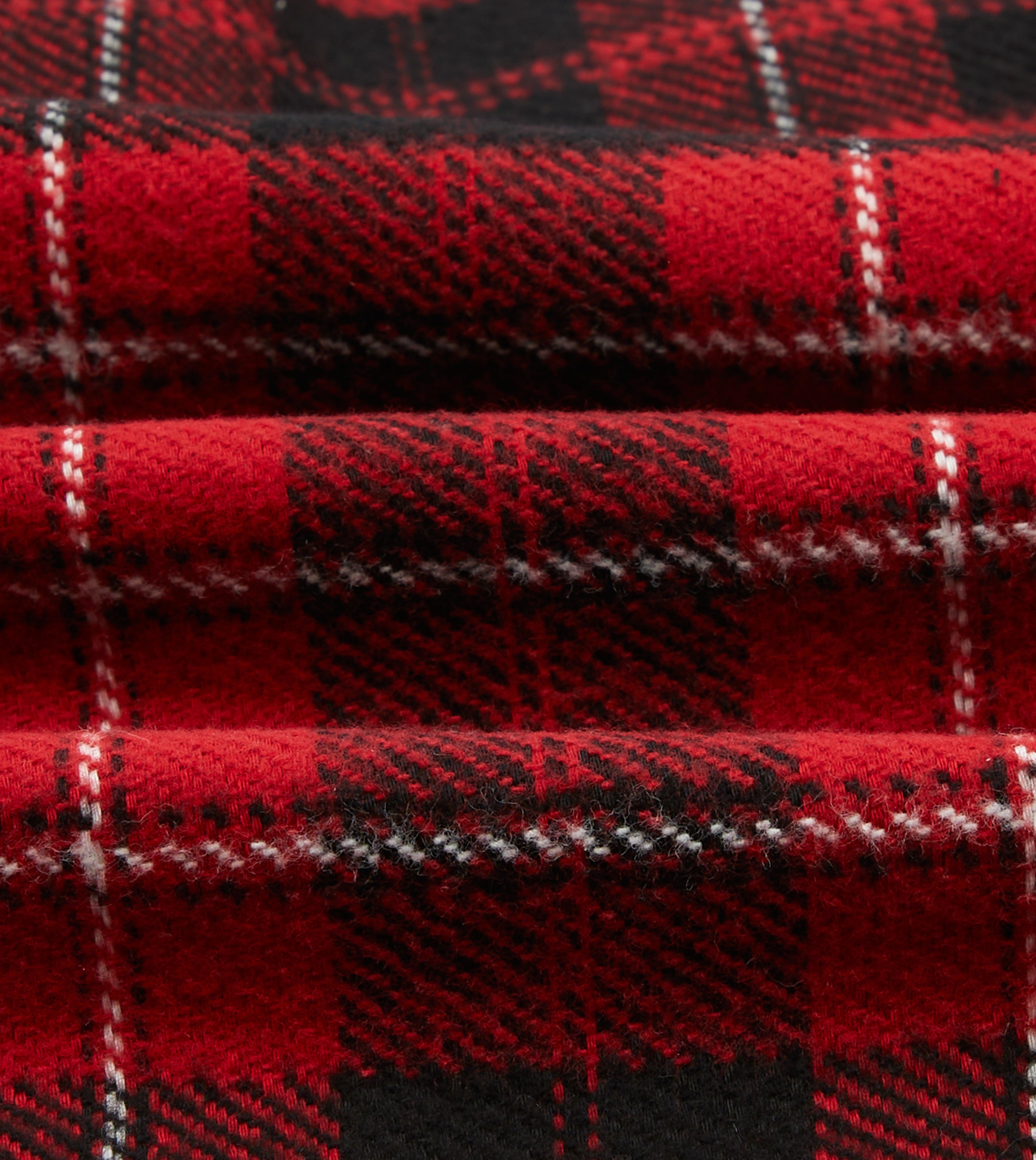 Red Check Cotton Two-Pocket Work Shirt