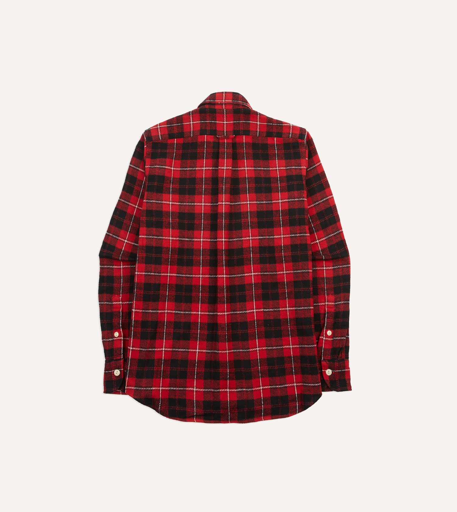 Red Check Cotton Two-Pocket Work Shirt