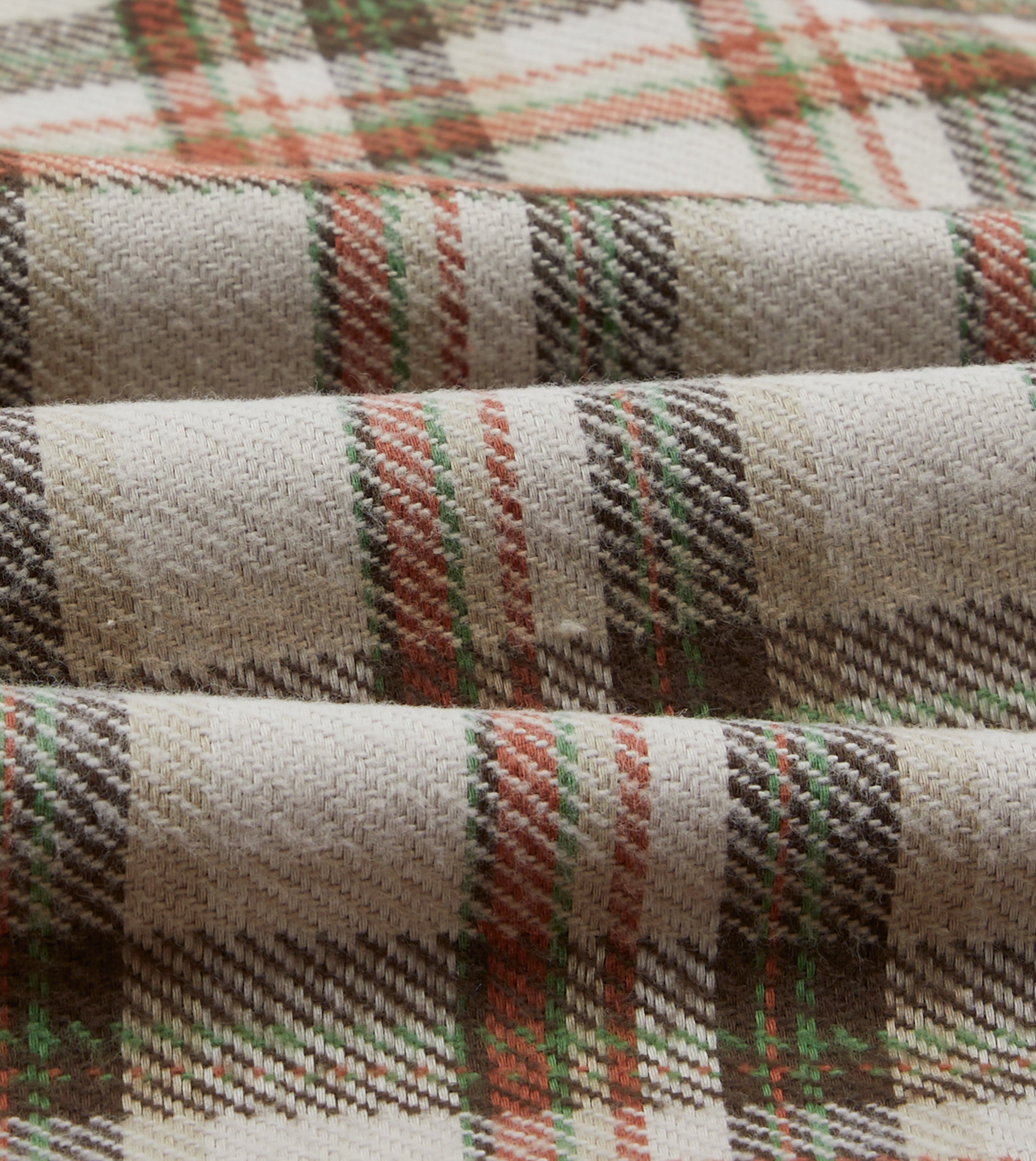 Ecru Check Cotton Two-Pocket Work Shirt