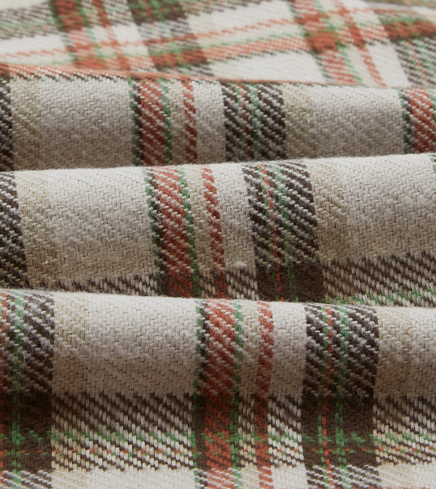 Ecru Check Cotton Two-Pocket Work Shirt