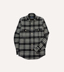 Black Check Cotton Two-Pocket Work Shirt